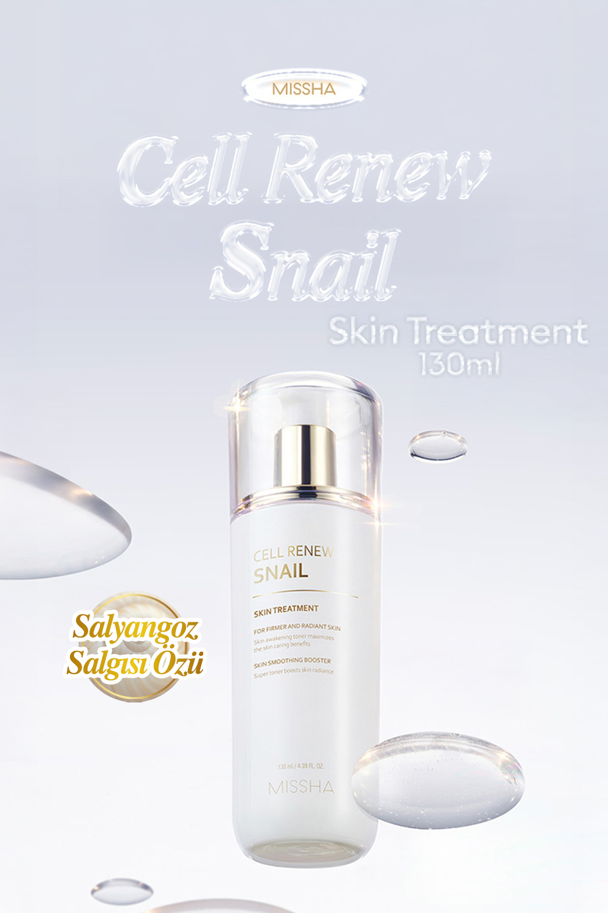 Missha Salyangoz Özlü Aydınlatıcı ve Nemlendirici Esans Super Aqua Cell Renew Snail Skin Treatment 130ml