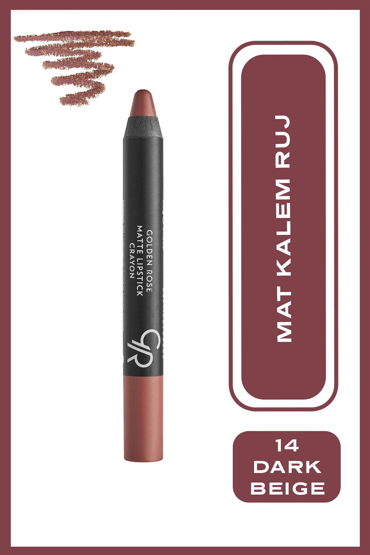 Golden Rose Matte Lipstick Crayon No: 14 - Besleyici Nemlendirici Mat Kalem Ruj