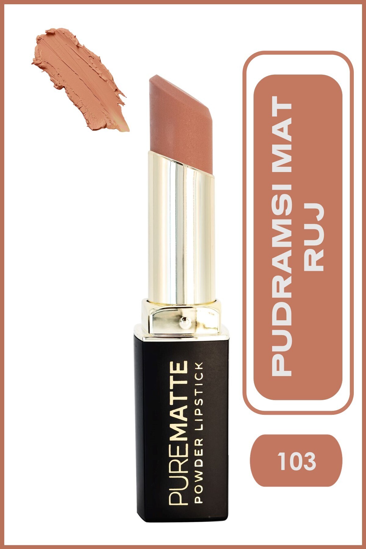 Golden Rose Pure Matte Powder Lipstick No: 103 - Nemlendirici Pudramsı Mat Ruj