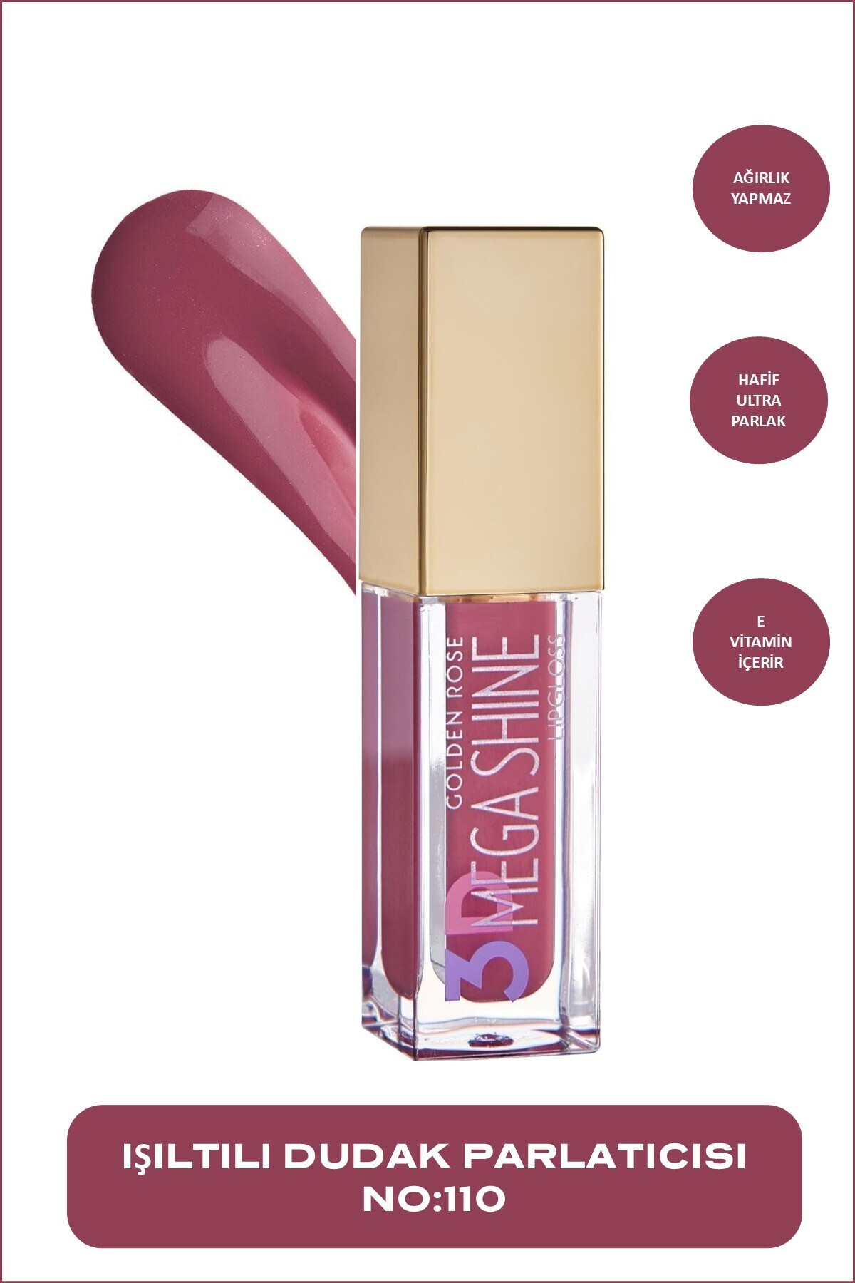 Golden Rose 3D Mega Shine Lipgloss No: 110 Dudak Parlatıcısı