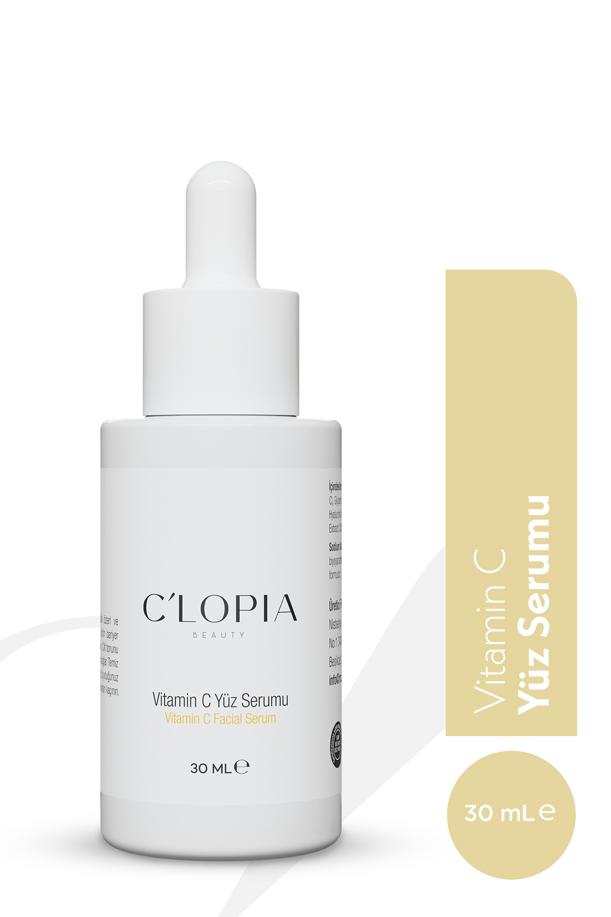 C'LOPIA BEAUTY Leke Karşıtı C Vitamini Serum, Hyaluronik Asit, Propolis, Aydınlatıcı, Kolajen Üretimi, Antioksidan