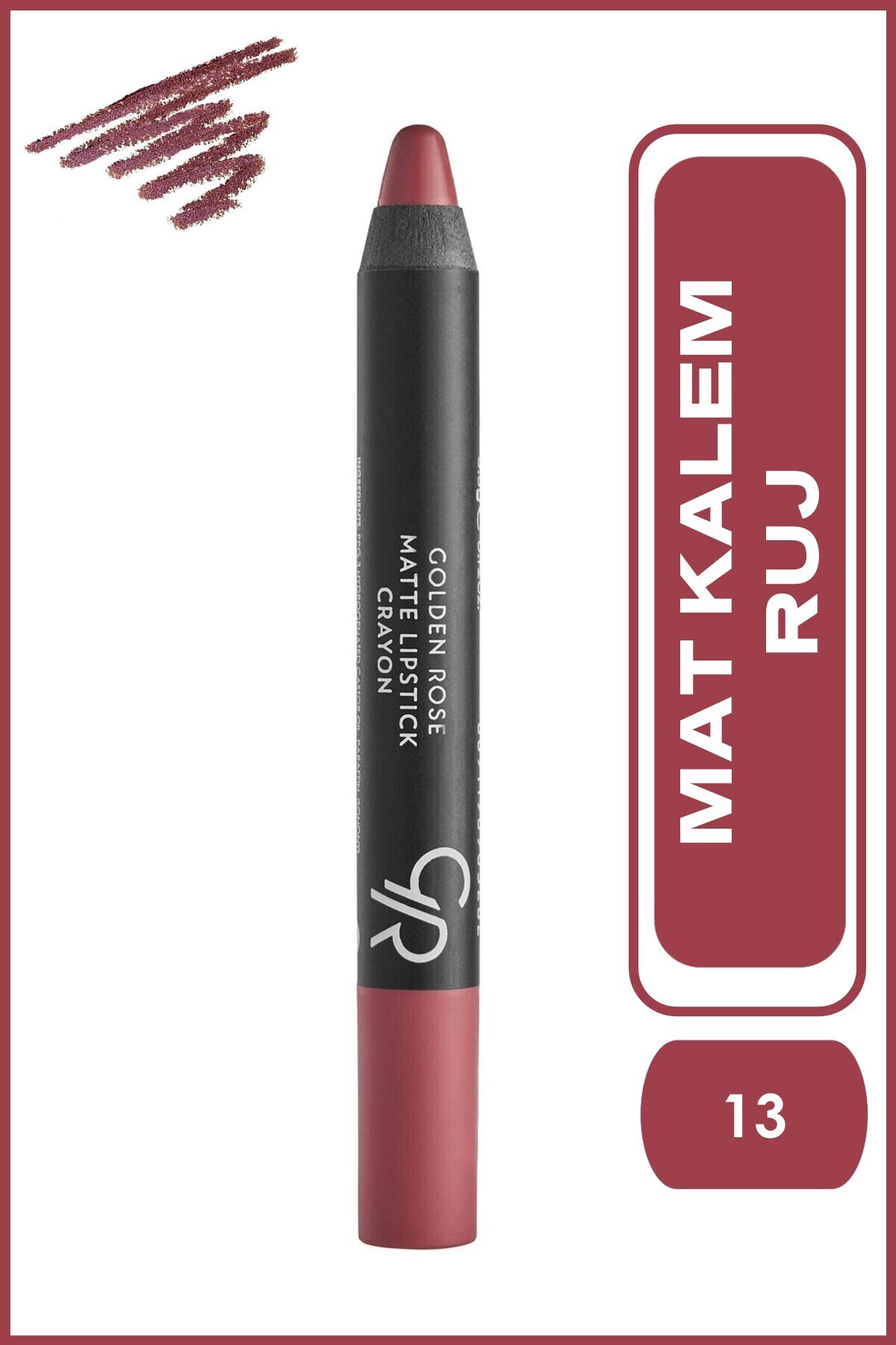 Golden Rose Matte Lipstick Crayon No: 13 - Besleyici Nemlendirici Mat Kalem Ruj