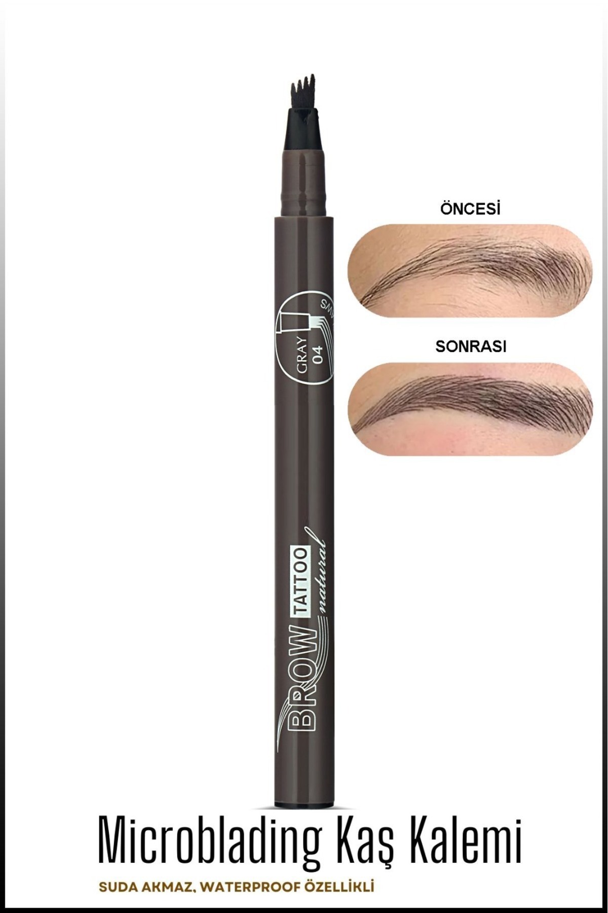 SEVRU Kaş Kalemi En Yeni Profosyonel Naturel Kaş Dövme Kalemi Long Lastıng&waterproof No:04