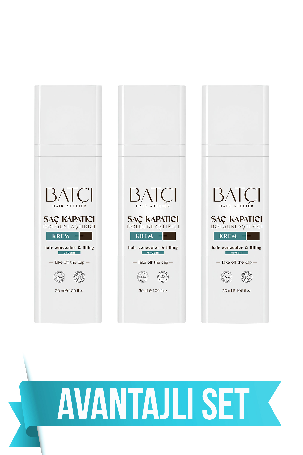 Batçı Saç Kapatıcı Dolgunlaştırıcı Sıvı Krem 30 ml 3 Adet (1 Adet Tarak Hediyeli)