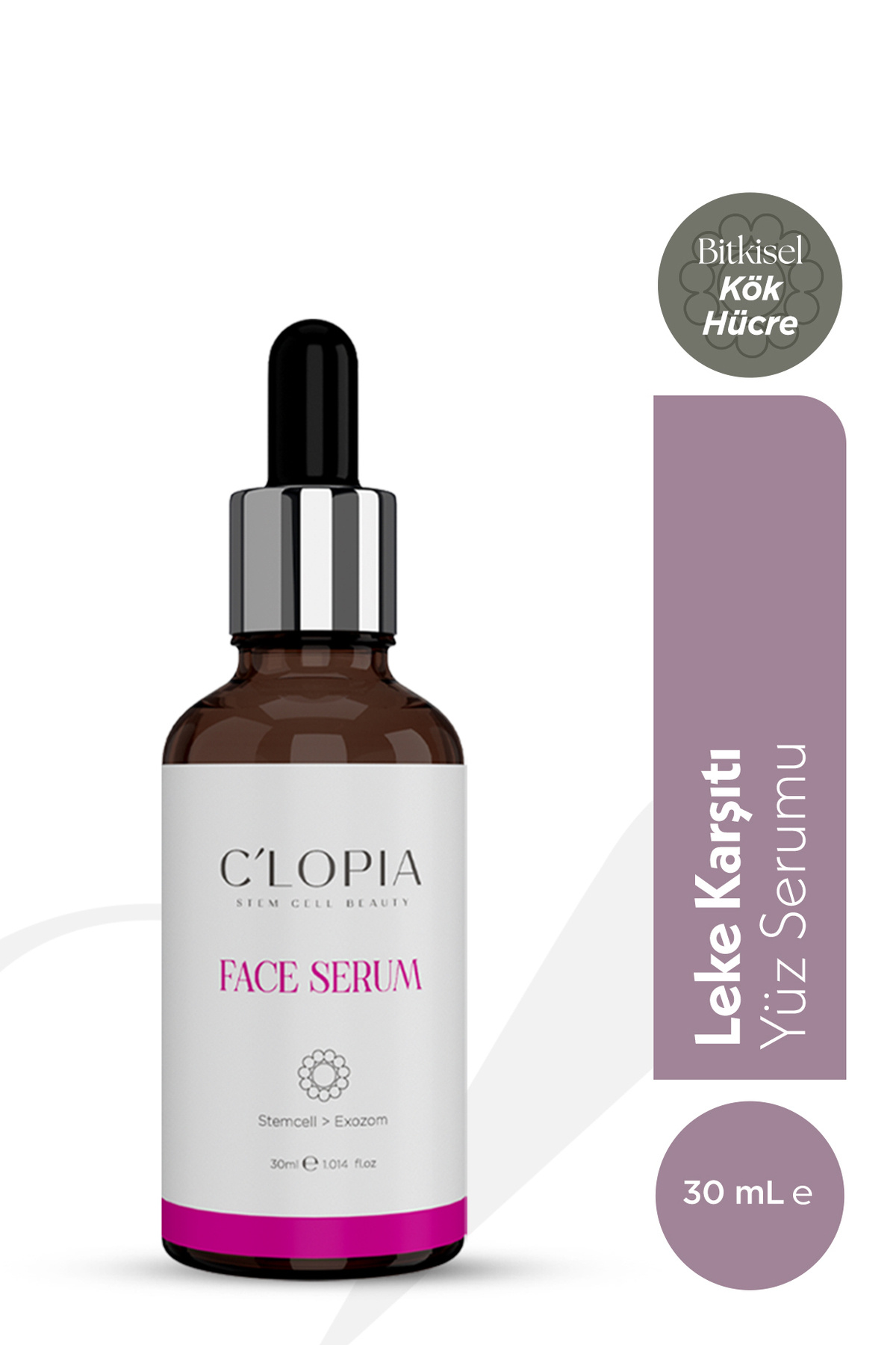 C'LOPIA BEAUTY Leke ve Yaşlanma Karşıtı Bitkisel Kök Hücre Yüz Serumu, Hyaluronik Asit, Niacinamide, C-Vit Kolajen