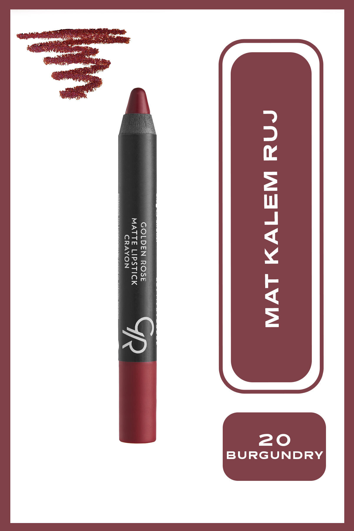 Golden Rose Matte Lipstick Crayon No: 20 - Besleyici Nemlendirici Mat Kalem Ruj