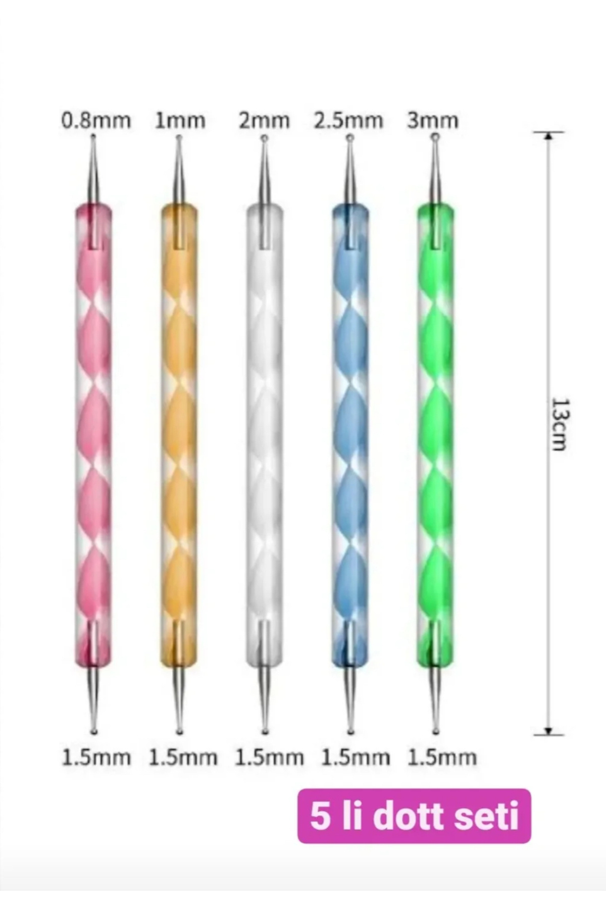 Anıl Gel Polish Nail Art Tırnak Süsleme Kalemi 5li Dor Noktalama Kalemi Seti