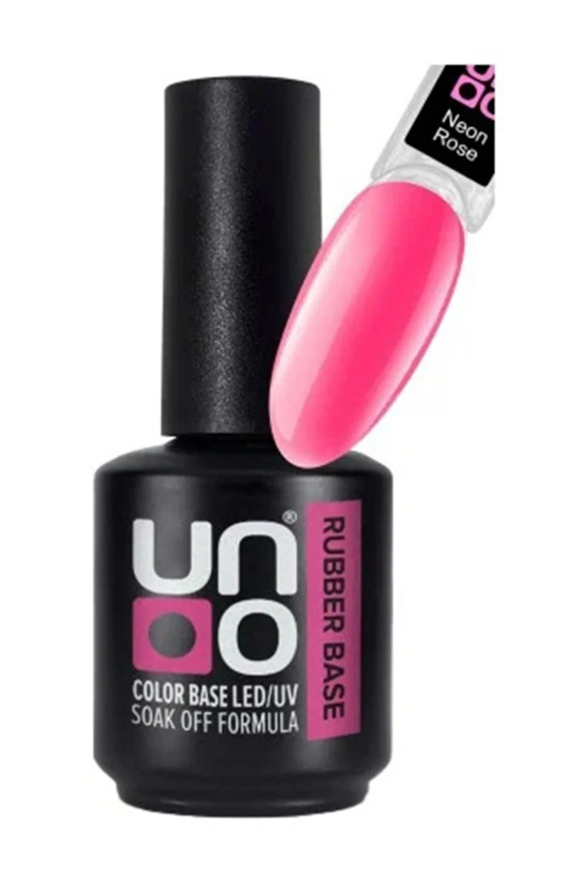 GÜMRÜK BEY Uno Neon Rubber Base Kalıcı Oje Rose Color Gül Pembe 15 ml LED/UV Jel Cila Soak Off