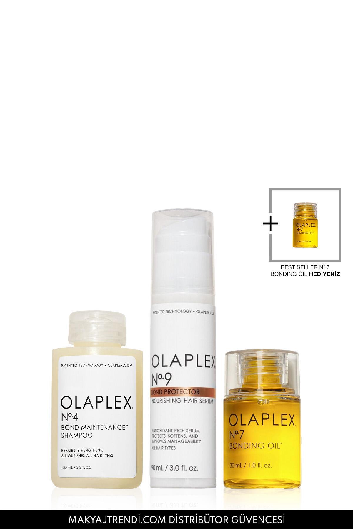 Olaplex Hair Rescue & Recovery Kit - Bağ Güçlendirici & Parlaklaştırıcı & Besleyici Şampuan, Saç Bakım Yağı