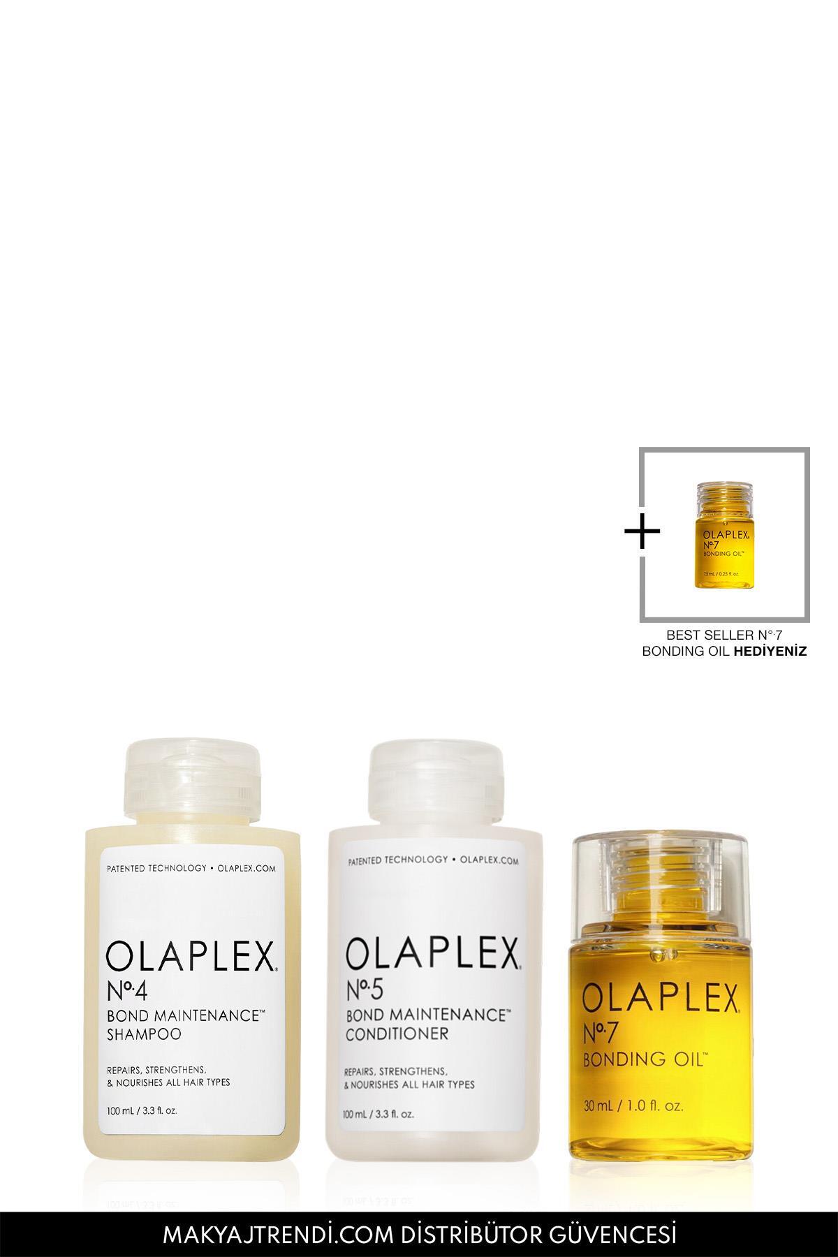 Olaplex Healthy Hair Repair Kit - Bağ Güçlendirici & Parlaklaştırıcı Şampuan, Saç Kremi ve Saç Bakım Yağı Se