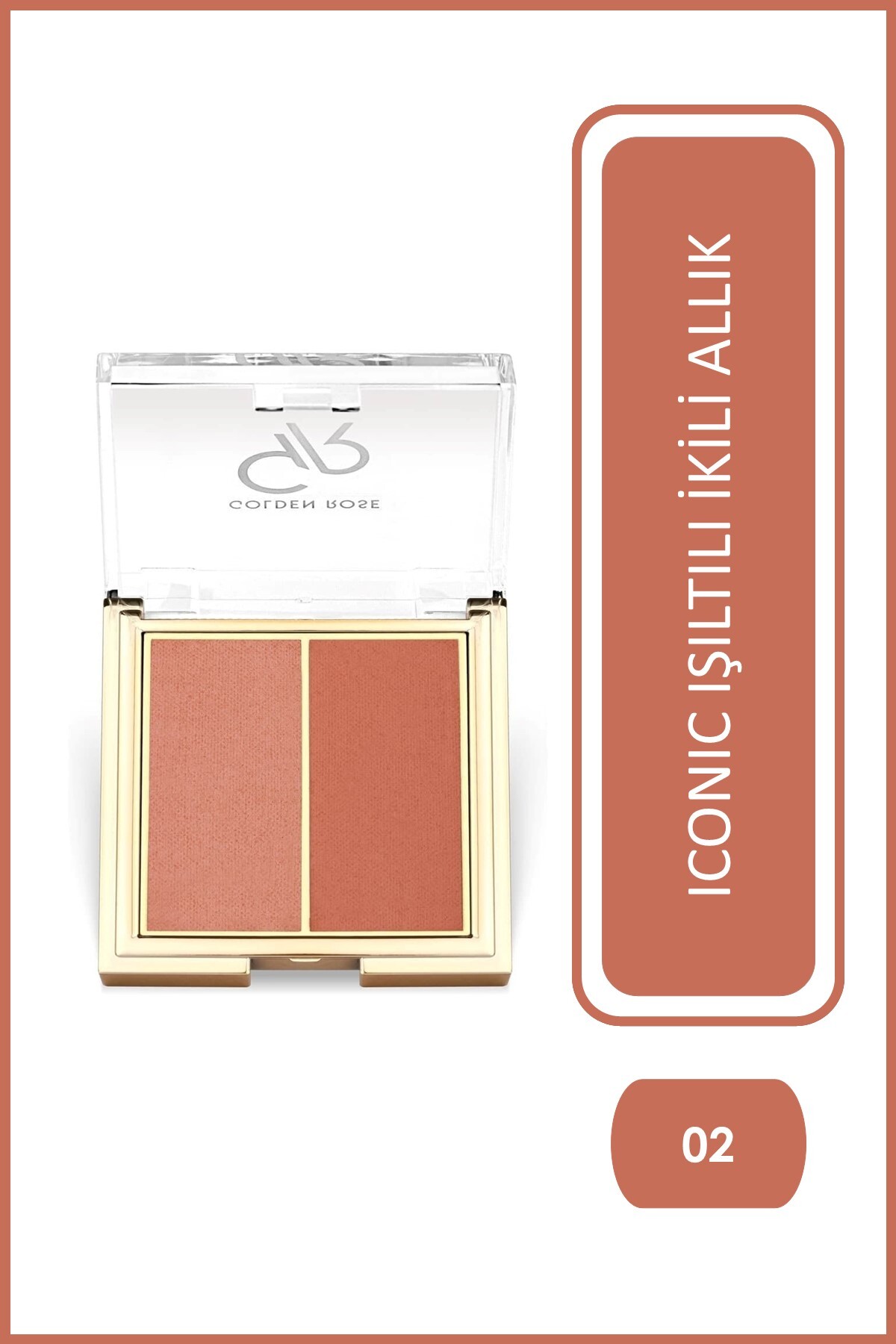 Golden Rose Iconic Blush Duo 02 Peachy Coral İkili Allık 2x3 g