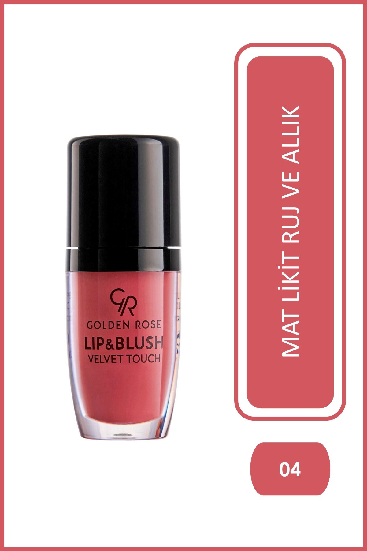 Golden Rose Lip & Blush Velvet Touch No: 04 - 2'si 1 Arada Likit Ruj ve Allık