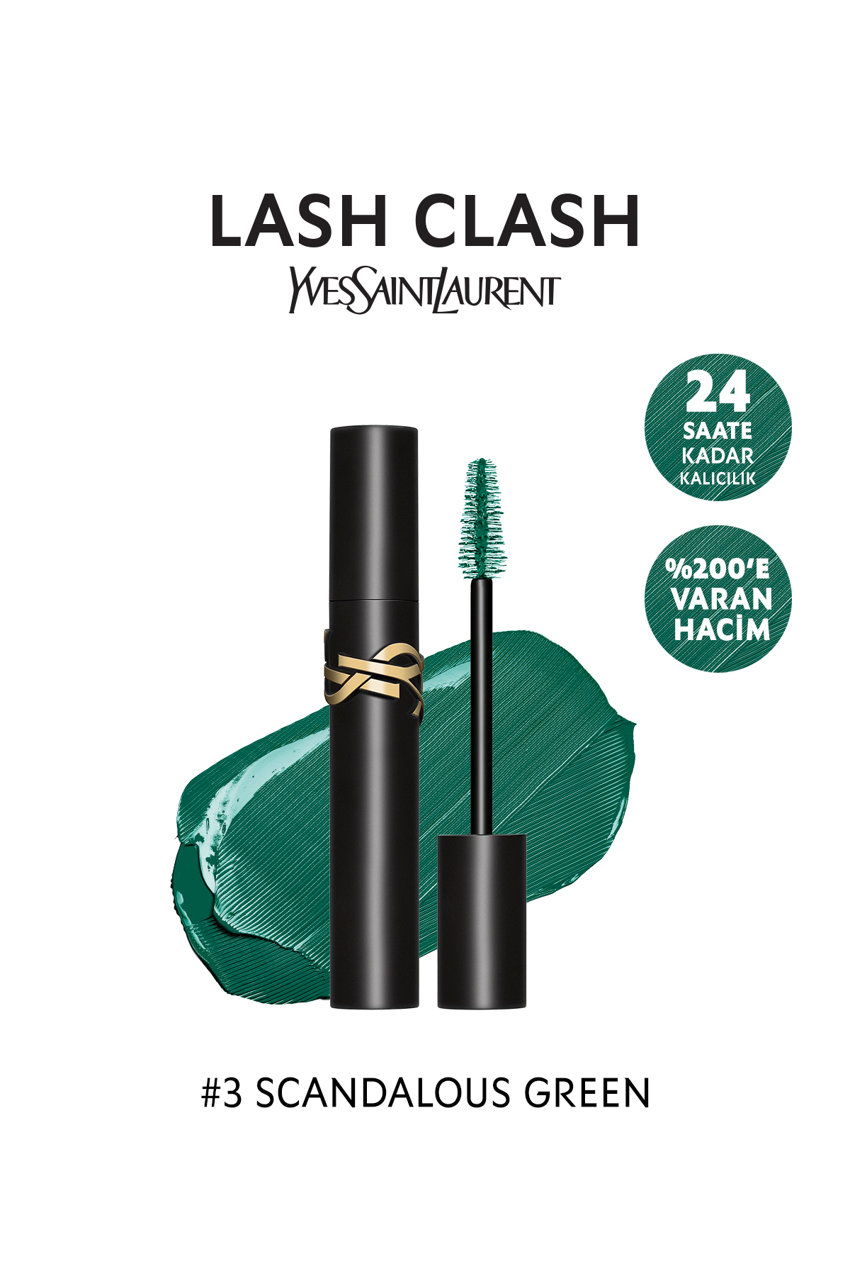 Yves Saint Laurent Lash Clash Yüksek Hacim Veren Yeşil Maskara 3614274375596