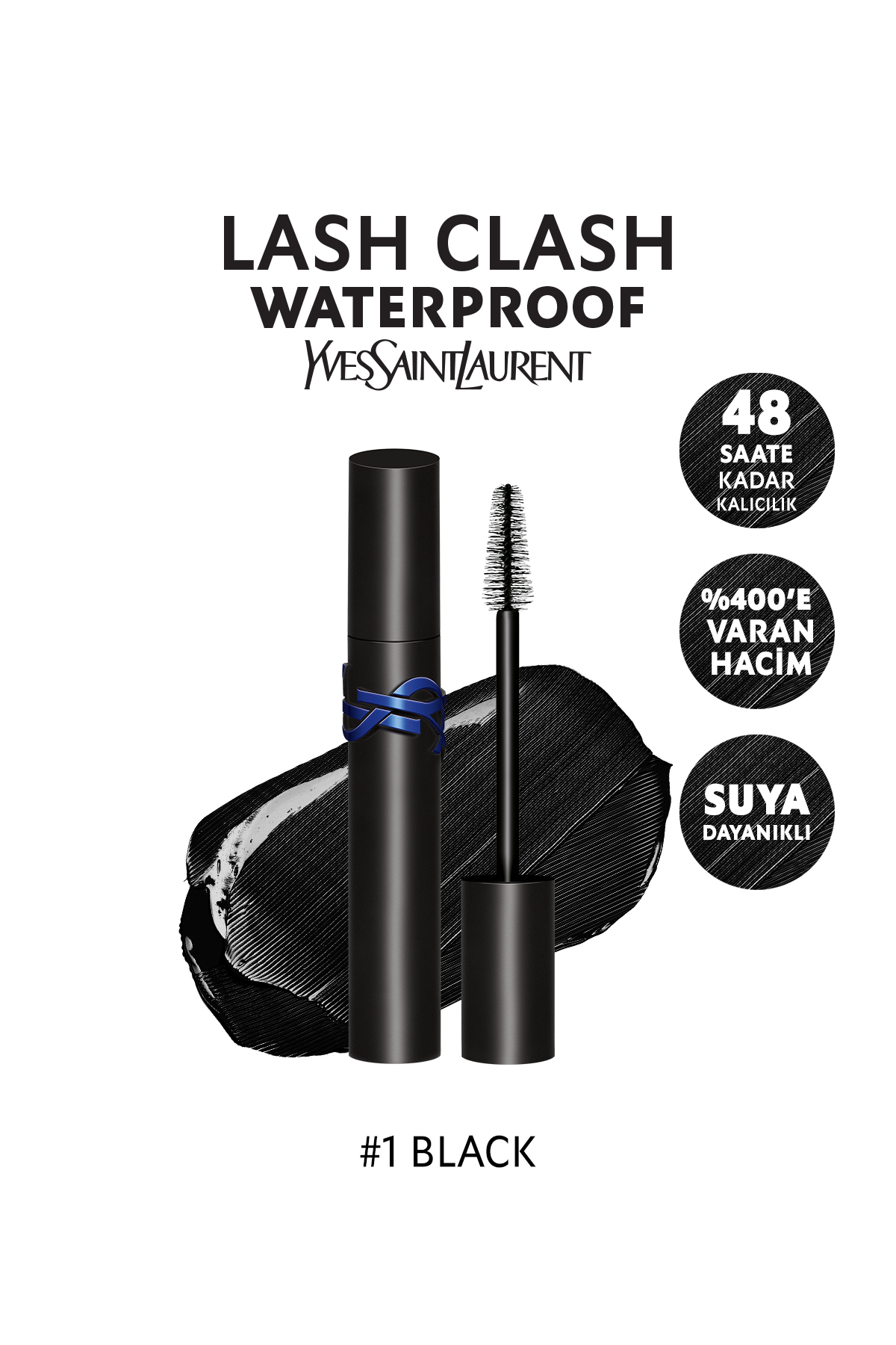 Yves Saint Laurent Lash Clash Yüksek Hacim Veren Suya Dayanıklı Siyah Maskara 3614273993760