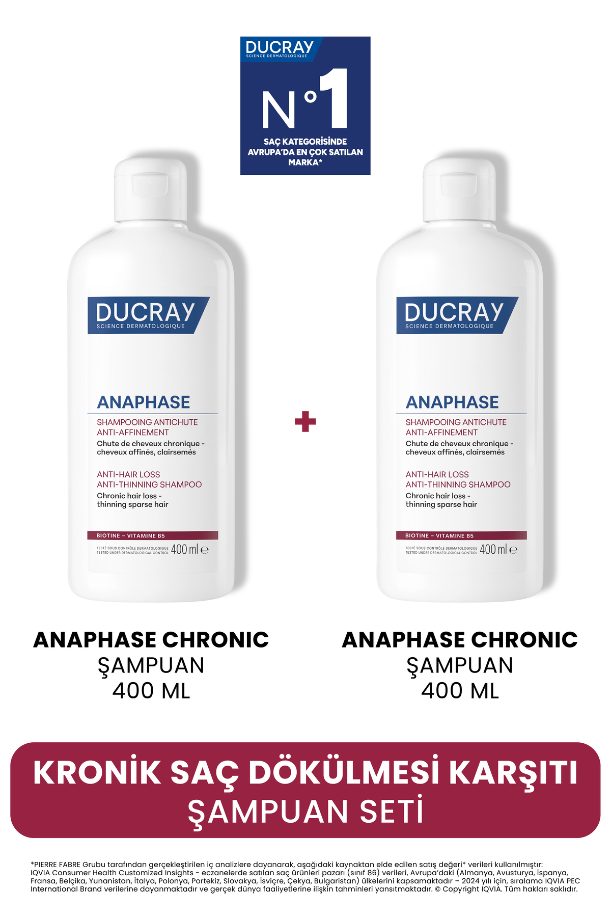 Ducray Anaphase Dökülme Karşıtı Şampuan 400 ml (2'li Set)