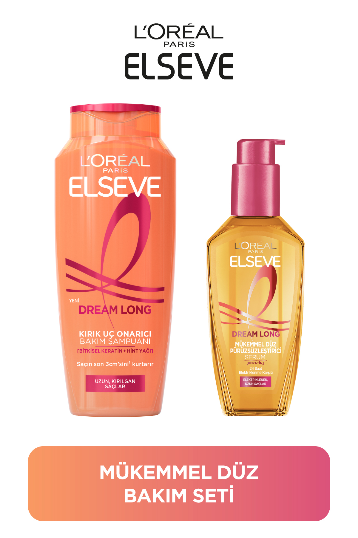 ELSEVE Dream Long Mükemmel Düz Pürüzsüzleştirici Serum & Onarıcı Bakım Şampuanı 400ML