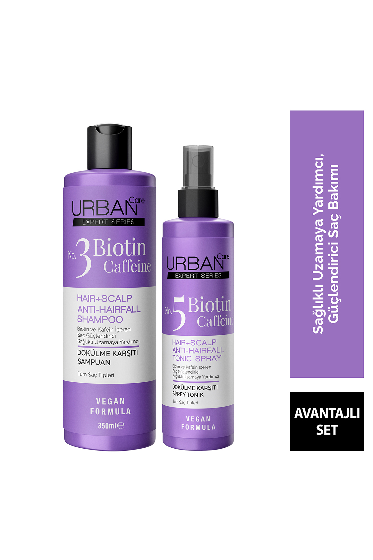 Urban Care Expert Biotin ve Kafein Dökülme Karşıtı Şampuan&Tonik Set-vegan