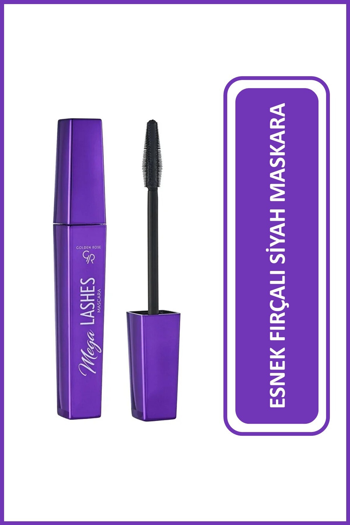 Golden Rose Mega Lashes Mascara Çift Taraflı Esnek Fırçalı Yoğun Siyah Maskara 12 ml