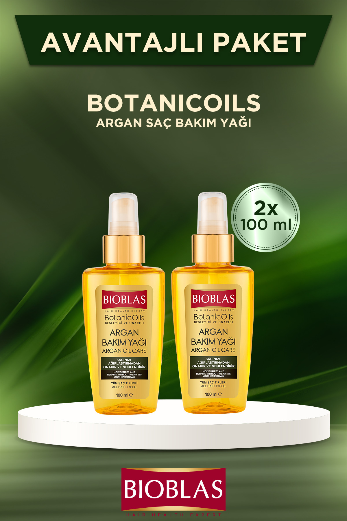Bioblas Argan Saç Bakım Yağı 100 ml X 2 Adet