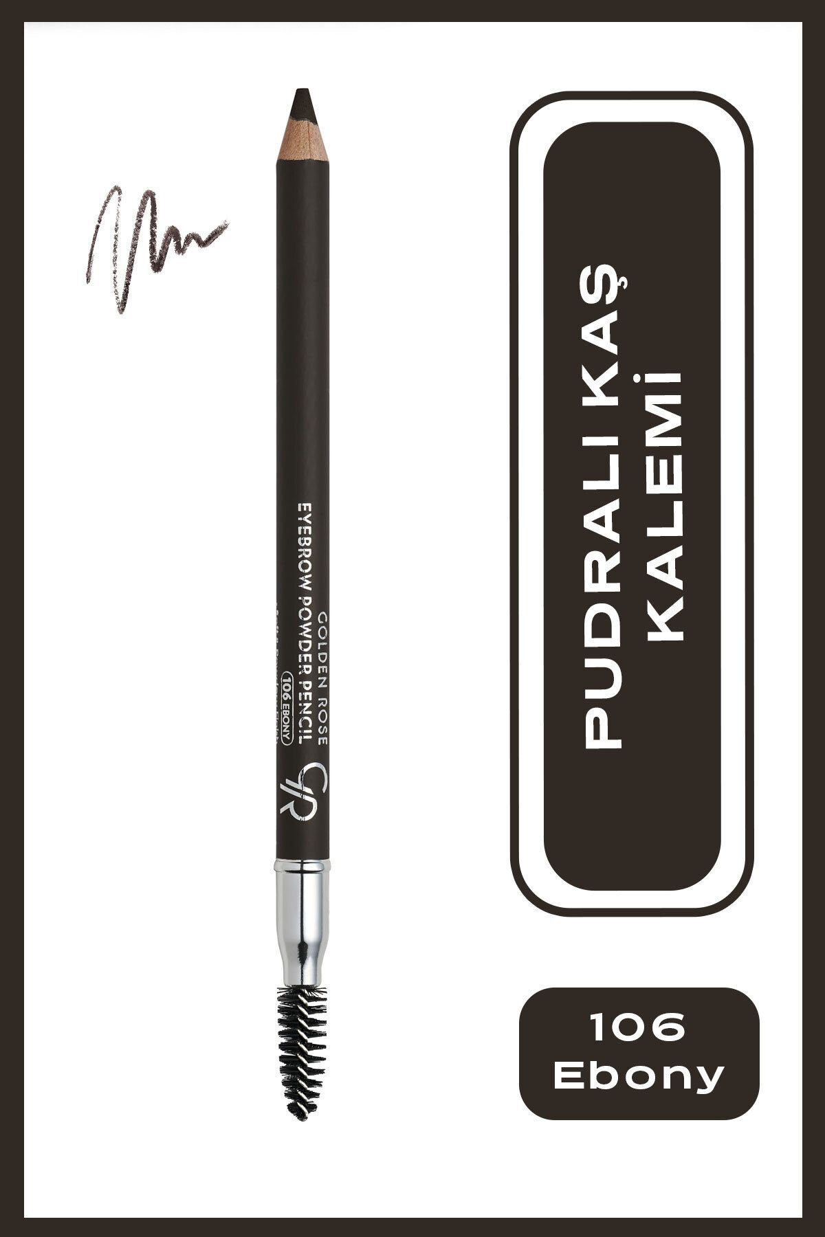 Golden Rose Eyebrow Powder Pencil No: 106 Ebony - Pudralı Fırçalı Kaş Kalemi