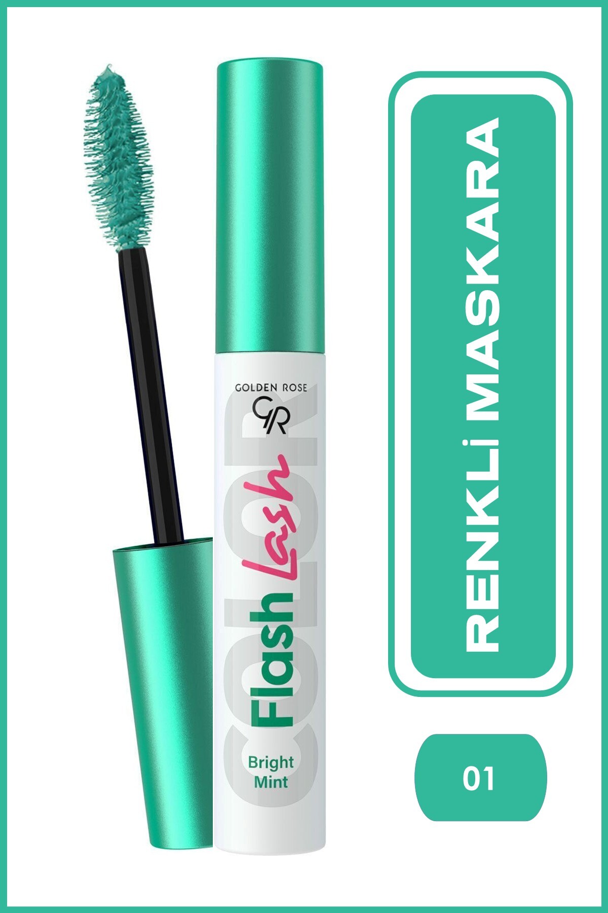 Golden Rose Flash Lash Colored Mascara - 01 Bright Mint Renkli Maskara