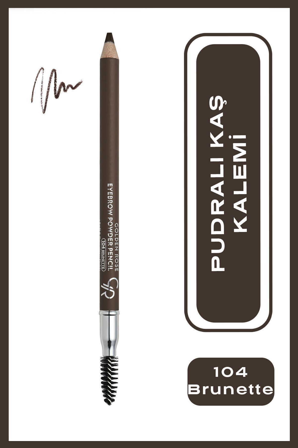 Golden Rose Eyebrow Powder Pencil No: 104 Brunette - Pudralı Fırçalı Kaş Kalemi