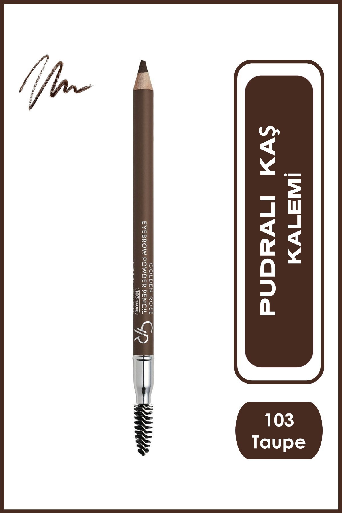 Golden Rose Eyebrow Powder Pencil No: 103 Taupe - Pudralı Fırçalı Kaş Kalemi