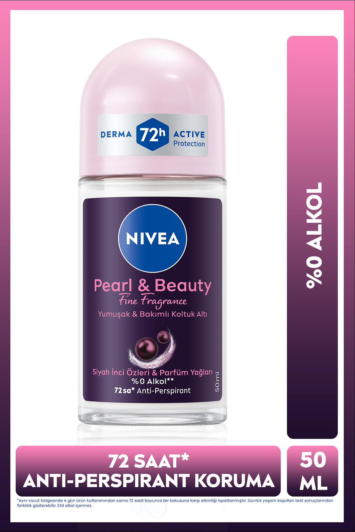NIVEA Kadın Roll-on Deodorant Pearl&beauty Fine Fragrance 50ml, 72 Saat Anti-perspirant Ter Koruması