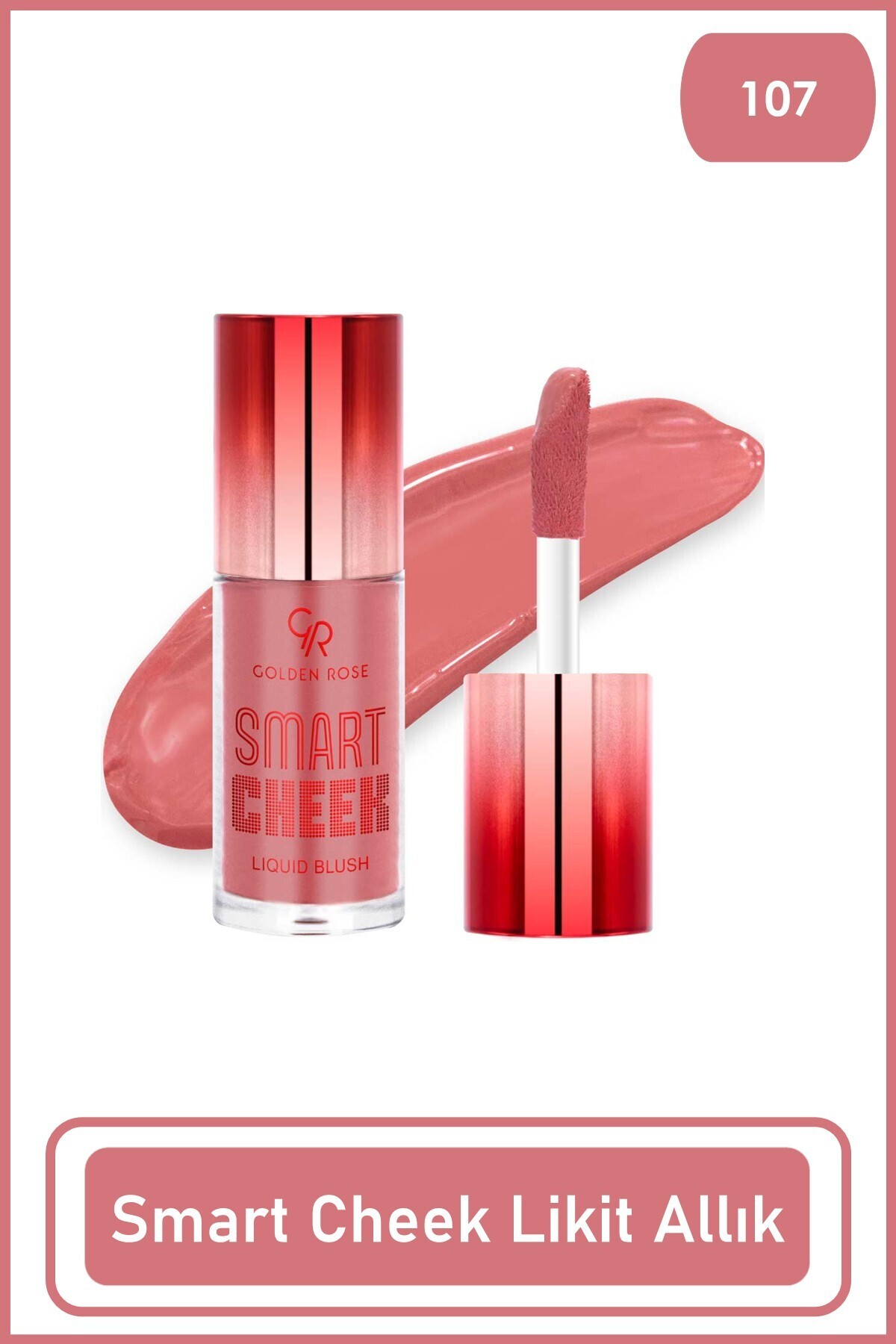 Golden Rose Smart Cheek Liquid Blusher 107- Mercan Likit Allık 6 ml