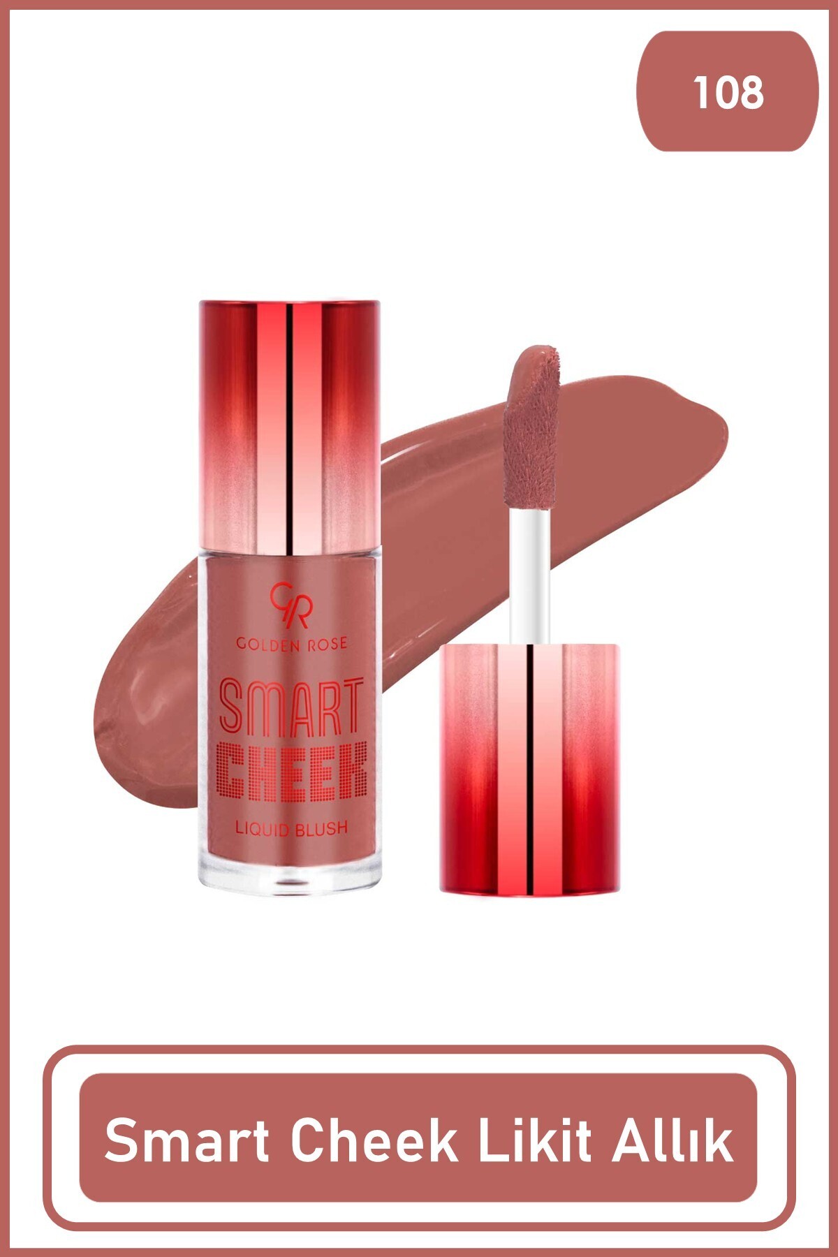 Golden Rose Smart Cheek Liquid Blusher 108-Kahverengi Likit Allık 6 ml