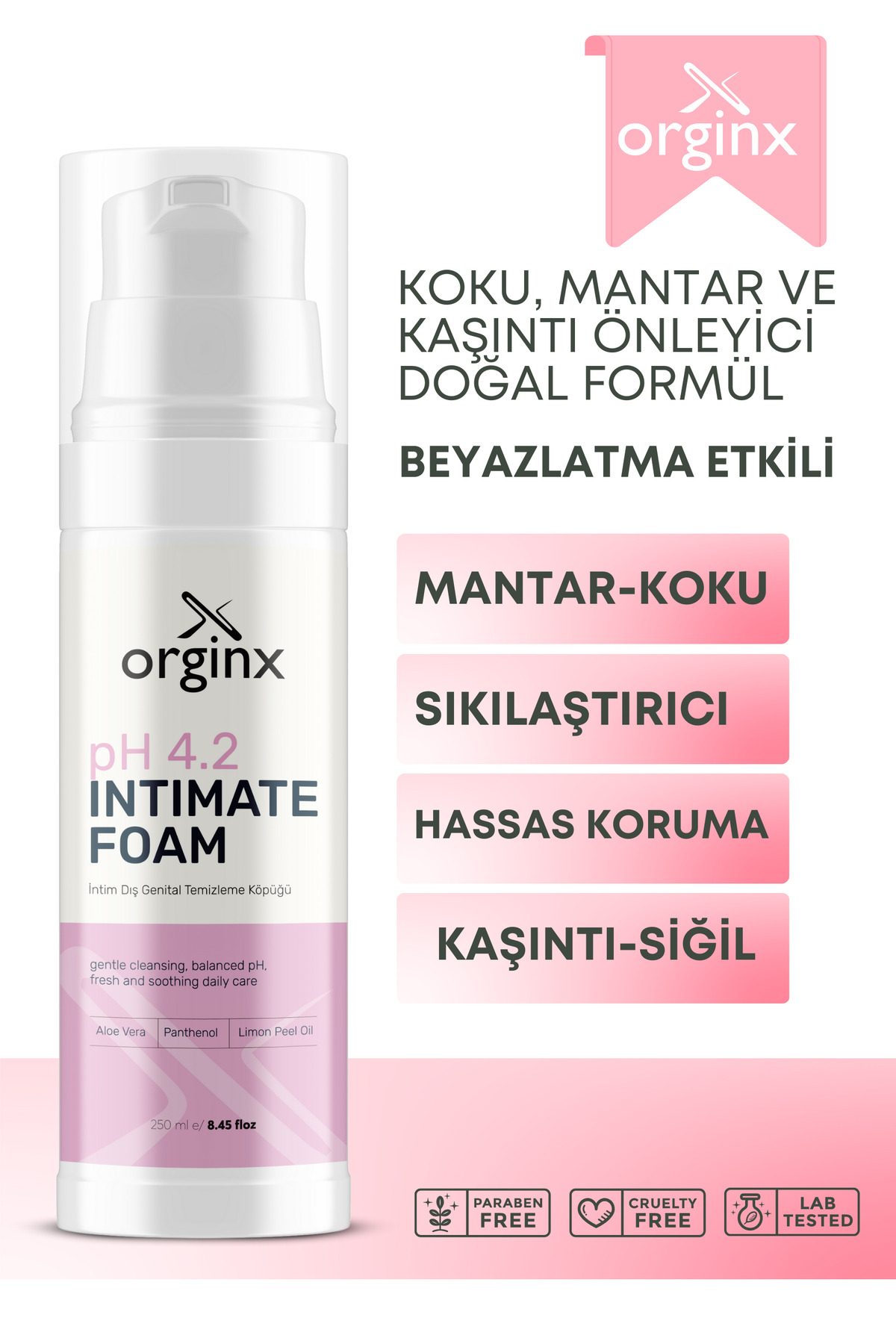 Orginx Çay Ağacı Formüllü Sıkılaştırıcı İntim Köpük – Genital Bölge Koku, Mantar ve Akıntı Karşıtı 150 ml