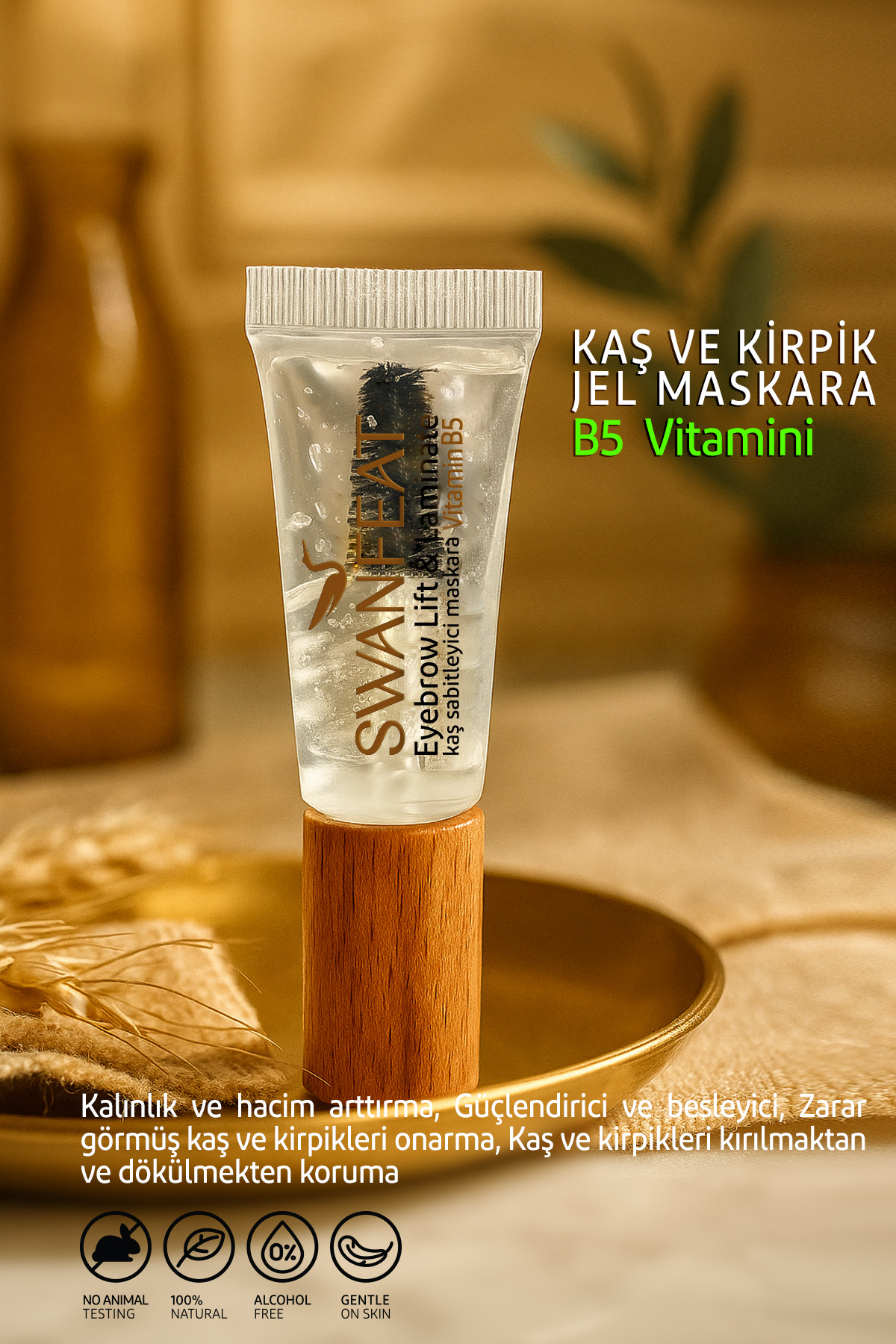 SWANFEAT Kaş Ve Kirpik Jel Maskara B5 Vitaminli Sabitleyici, Şekillendirici Ve Besleyici 10ml