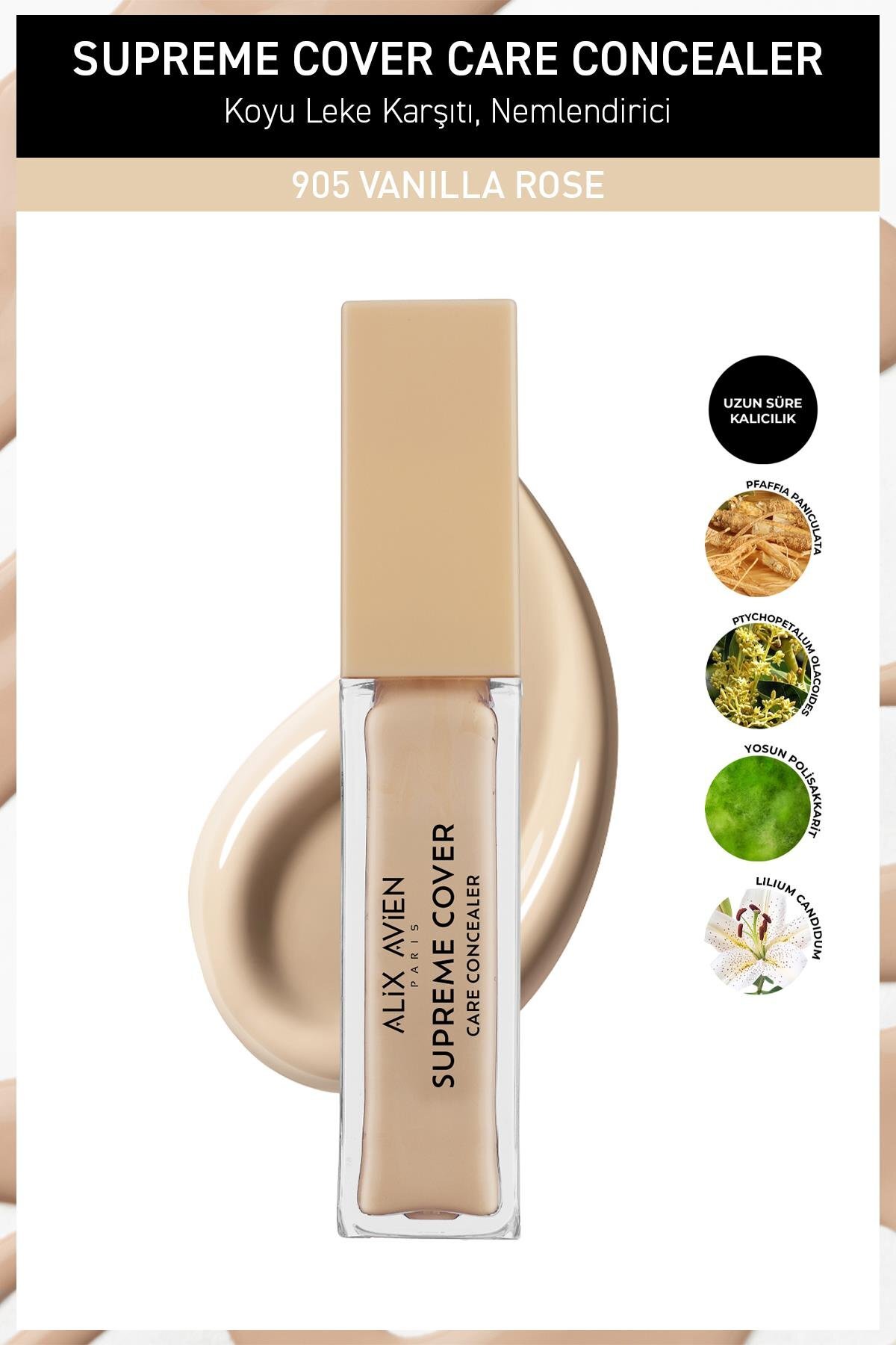 Alix Avien Kalıcı,Nemlendirici,Hücre Onarıcı Leke Karşıtı Kapatıcı - Supreme Cover Concealer 905 Vanilla Rose