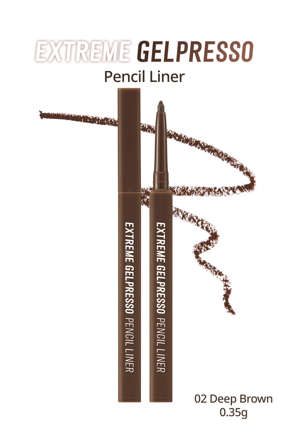 CLIO Suya Dayanıklı, Gün Boyu Kalıcı Kalem Eyeliner CLIO Extreme Gelpresso Pencil Liner (02 Deep Brown)