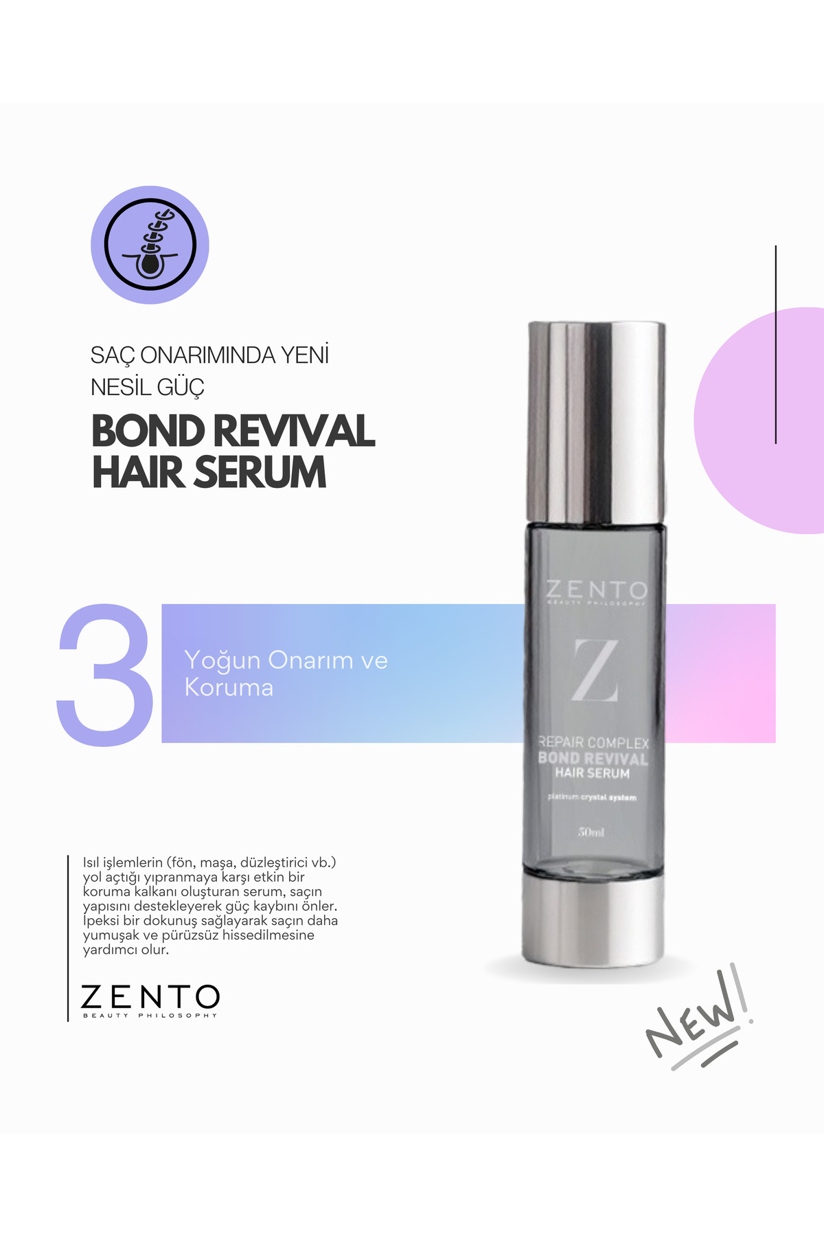 ZENTO Repaır Comlex Bond Revıval Haır Serum 50 ml