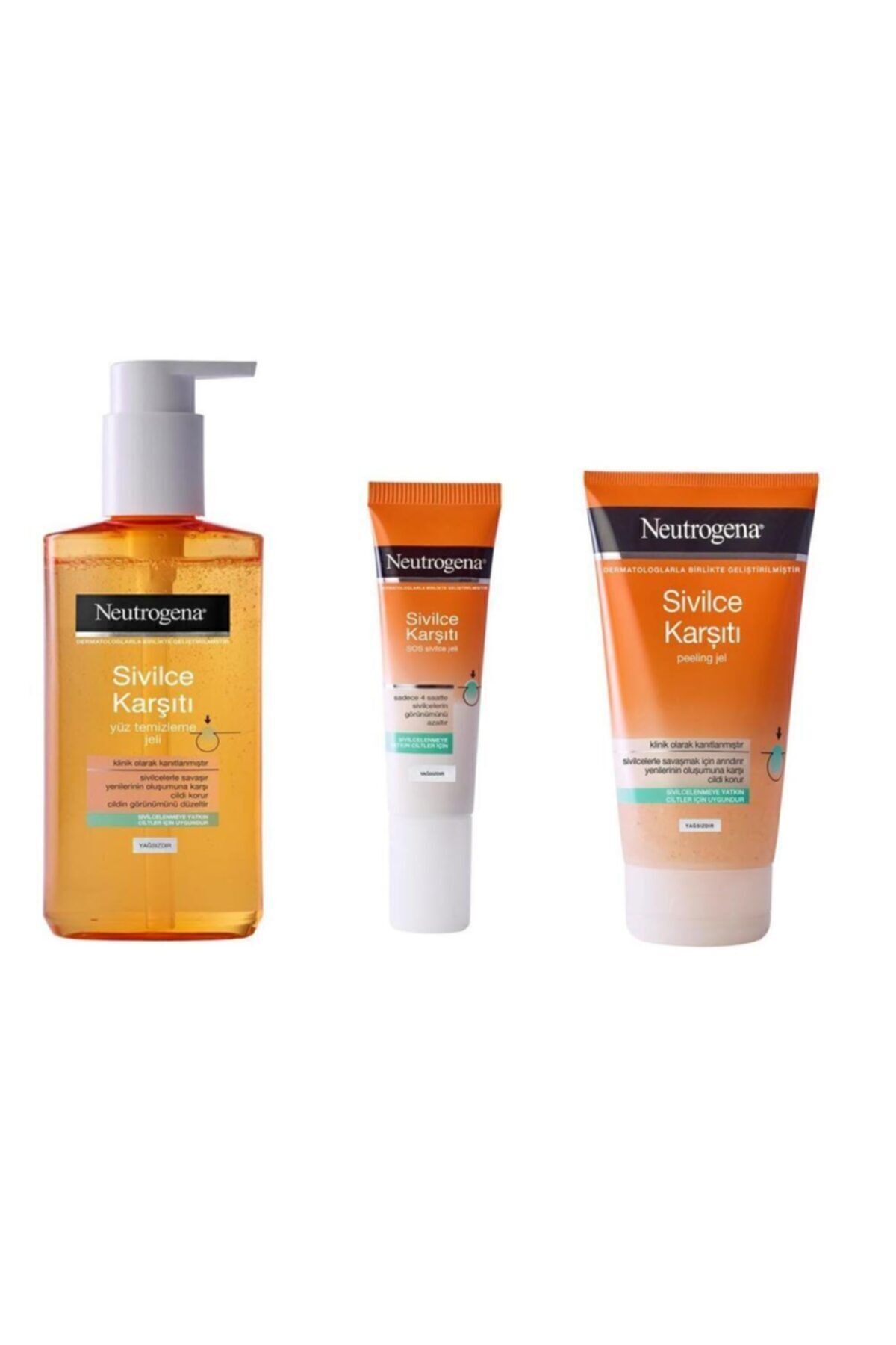 Neutrogena Sivilce Akne Karşıtı Peeling Ve Temizleme Jeli 3lü Set