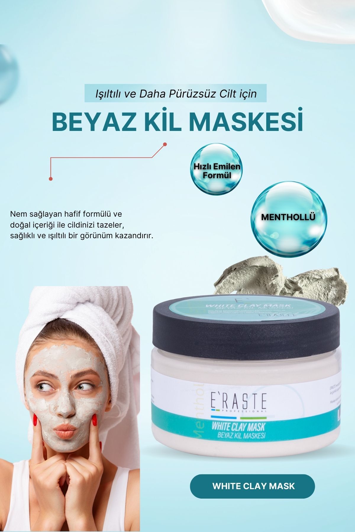 ERASTE Menthol Kil Maskesi ( BEYAZ )