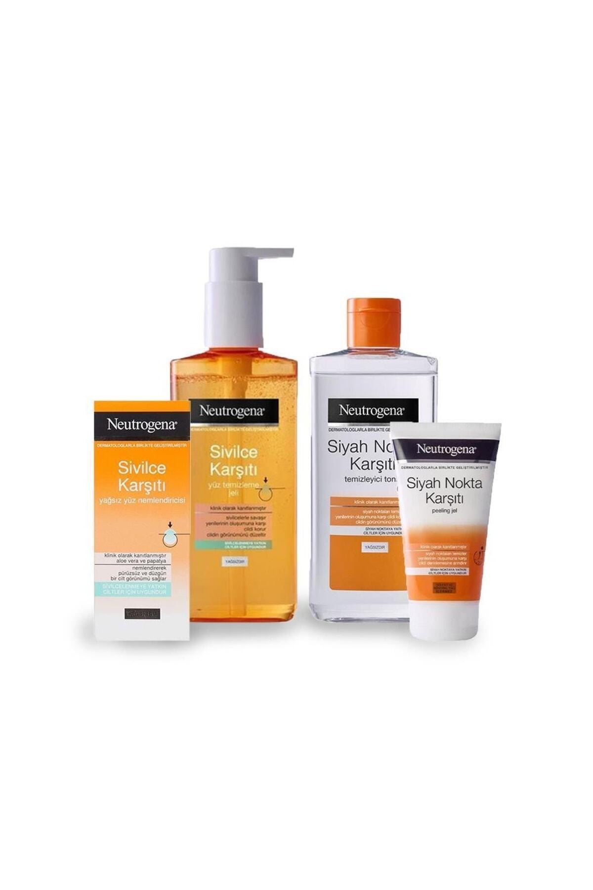 Neutrogena Siyah Nokta Karşıtı Peeling Ve Tonik, Sivilce Karşıtı Nemlendirici Ve Temizleme Jeli