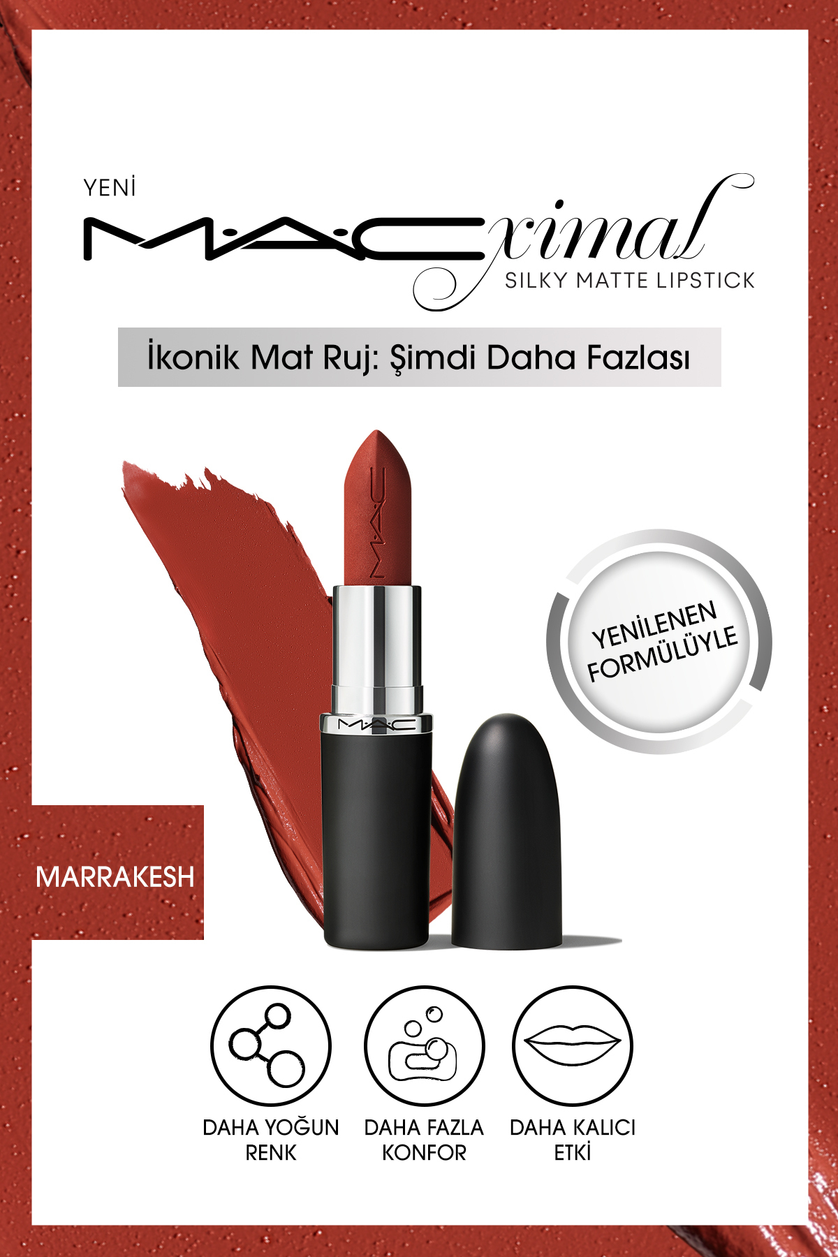 M.A.C MARRAKESH 3.5 G M·a·cxımal Silky Matte Lipstick Nemlendirme Etkili Yoğun Renk Sağlayan Ruj