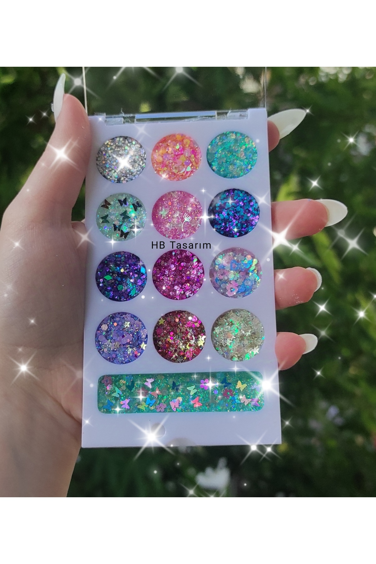 Serashine Yenitrend çok şekilli glitterleri jel far paleti kremsi kolay sürüm