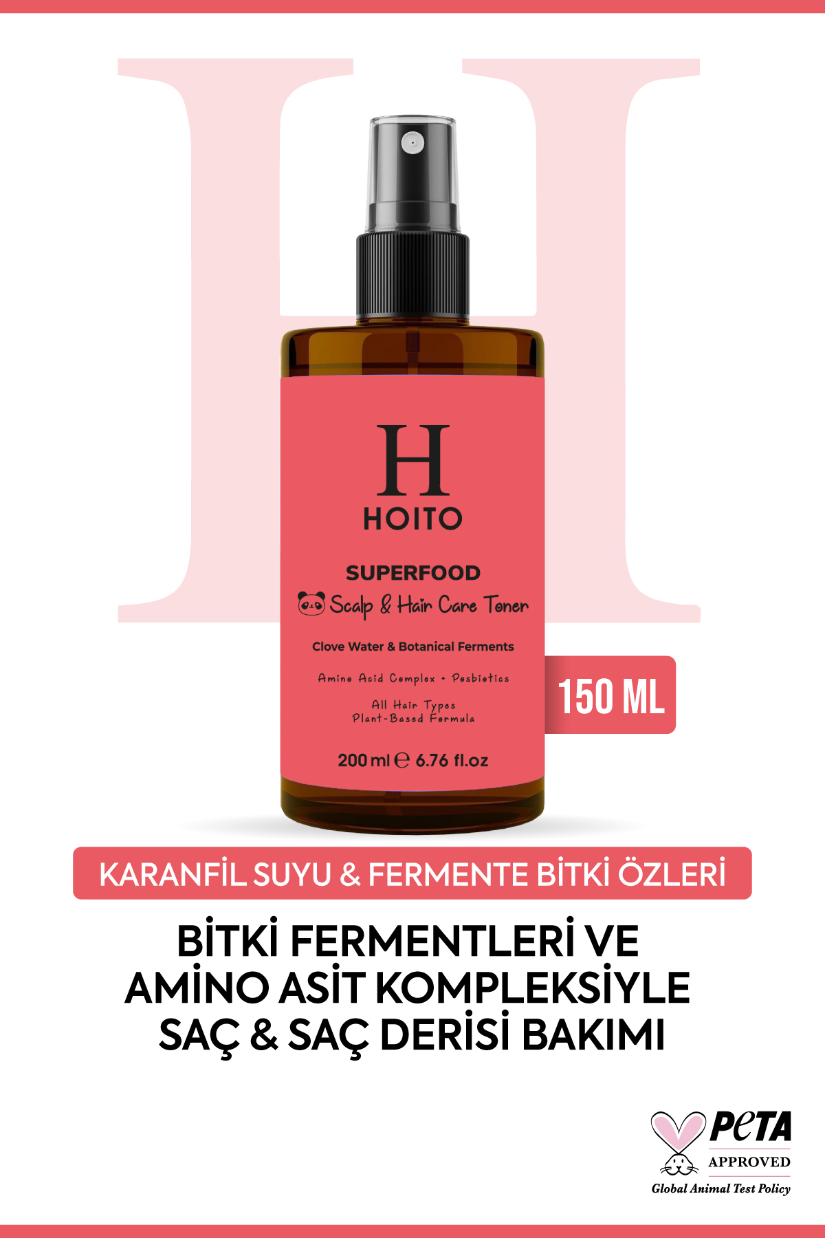 Hoito Saç Dökülmesi Karşıtı & Hızlı Uzatma Destekleyici Karanfil Suyu & Postbiyotik Saç Bakım Toniği (200 ml)