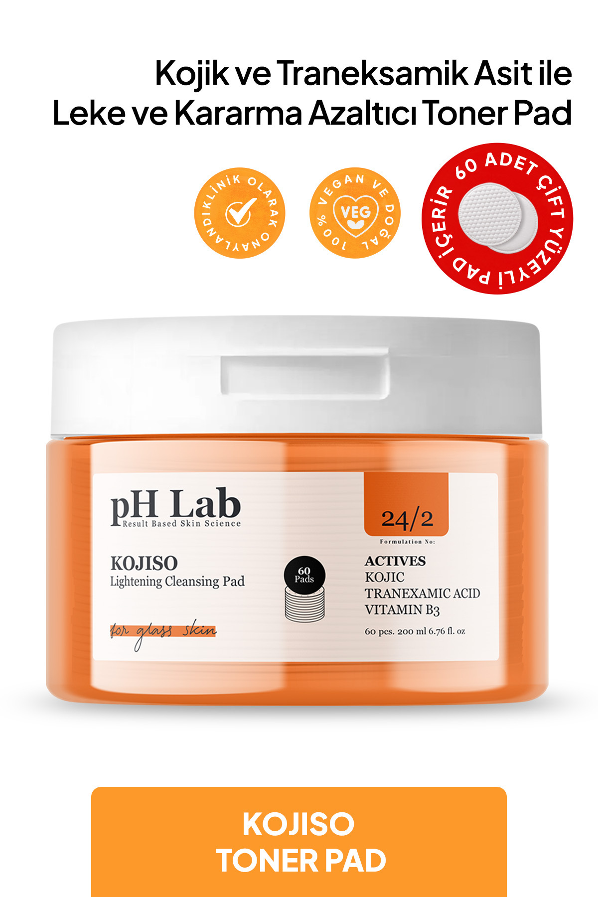 Ph Lab Phlab Kojiso Kojik Ve Traneksamik Asit 60'lı Toner Pad
