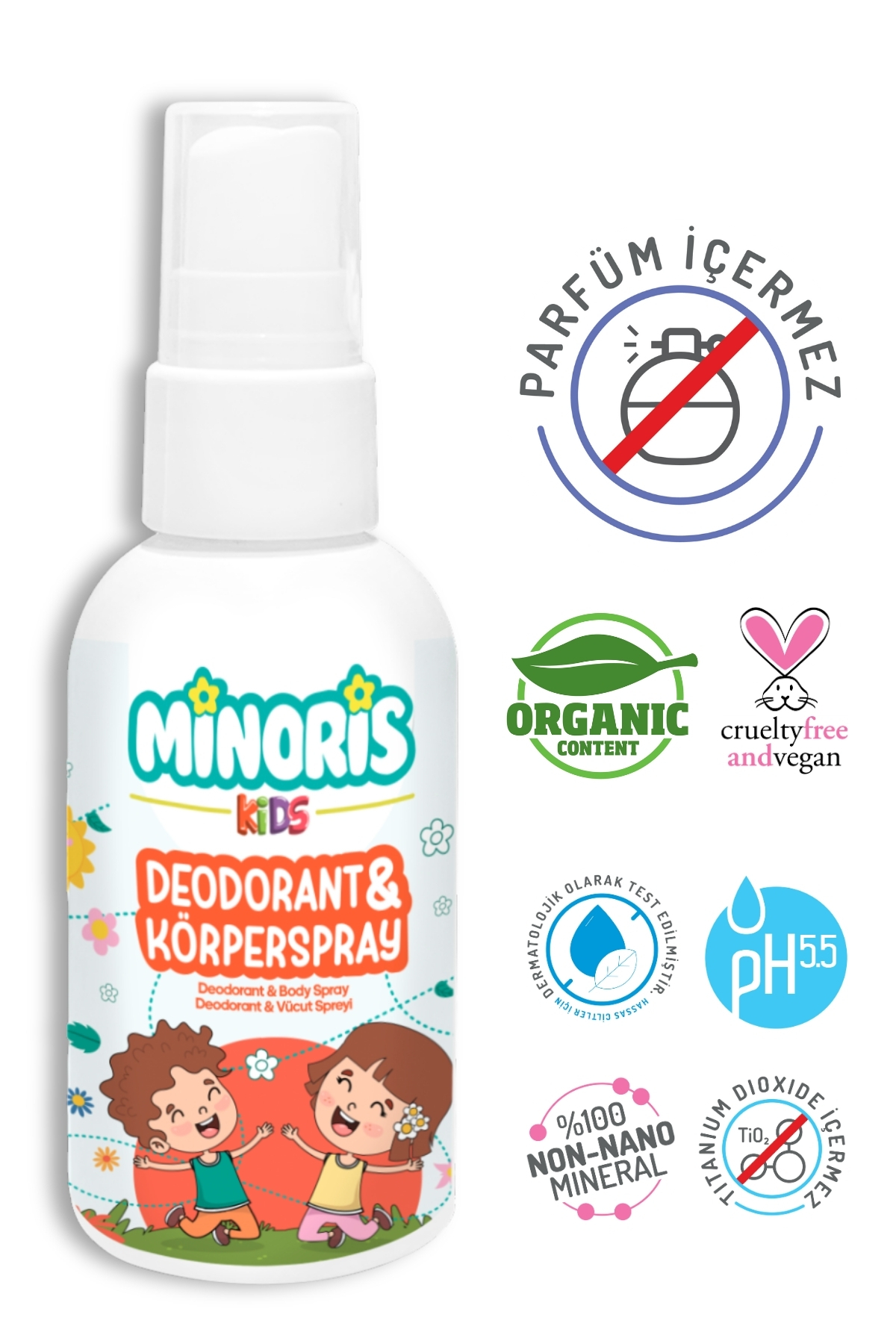 Minoris Kids Çocuk Deodorantı Parfümsüz Doğal 100ml