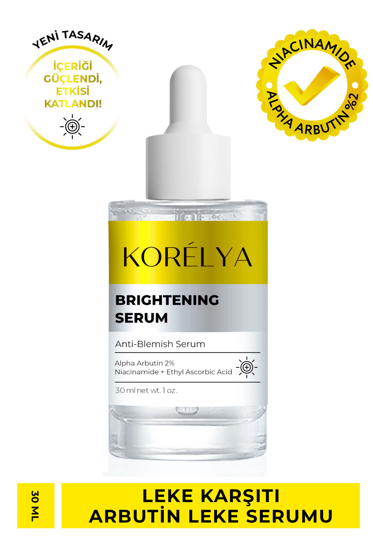 KORELYA Leke Karşıtı Arbutin Cilt Bakım Serumu 30 ml