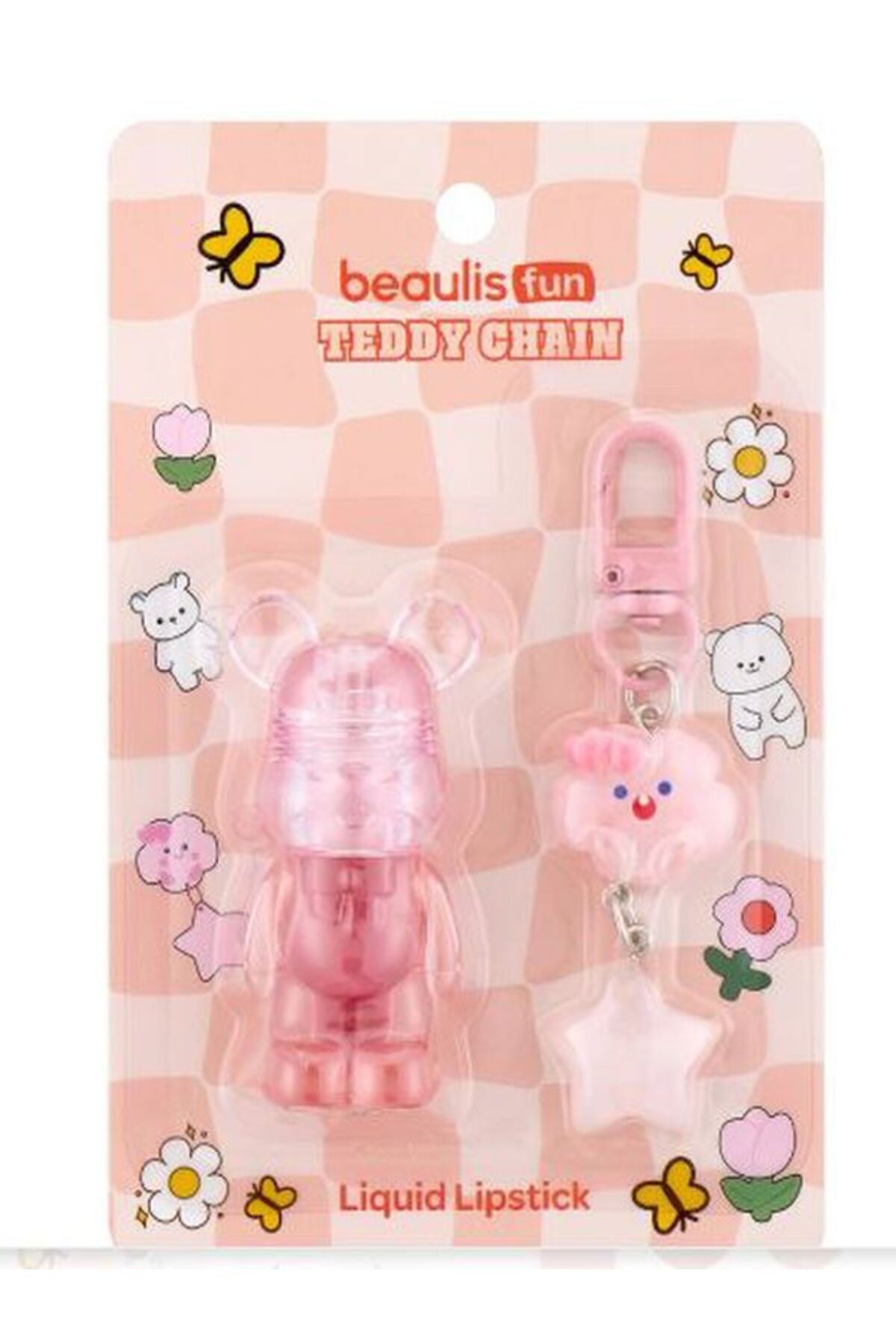 beaulis Fun Teddy Chain Likit Ruj 604 Pinky Bear enerjik pembe tonlar