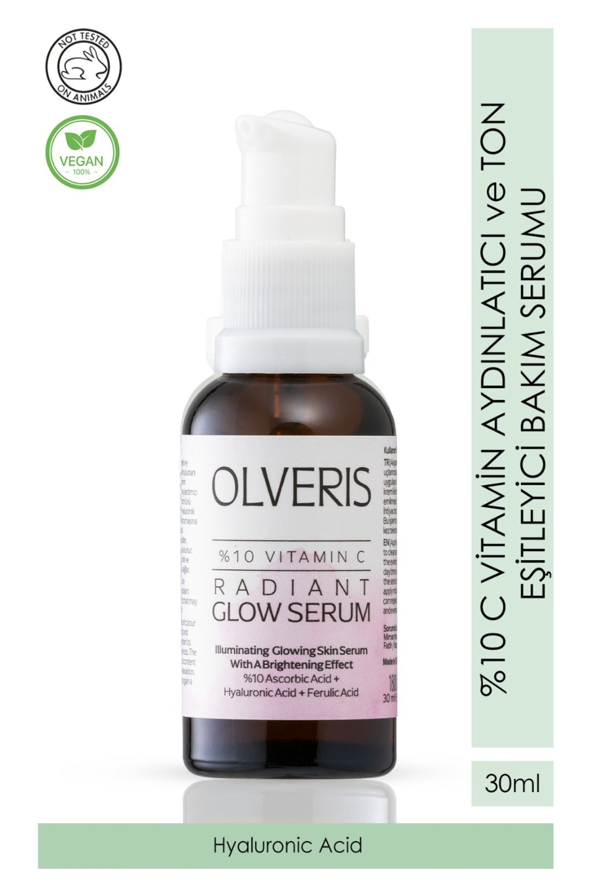 OLVERIS C Vitamini ( %10 )Aydınlatıcı Ve Ton Eşitleyici Bakım Serumu 30 ml(HA&Ferulic Acid)