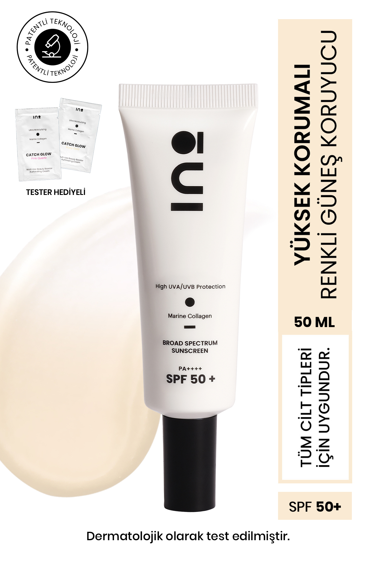 inobeauty Açık Cilt Tonu İçin SPF50+ Yüz Güneş Kremi – Yüksek Korumalı ve Ton Eşitleyici 50 ml-01 Light