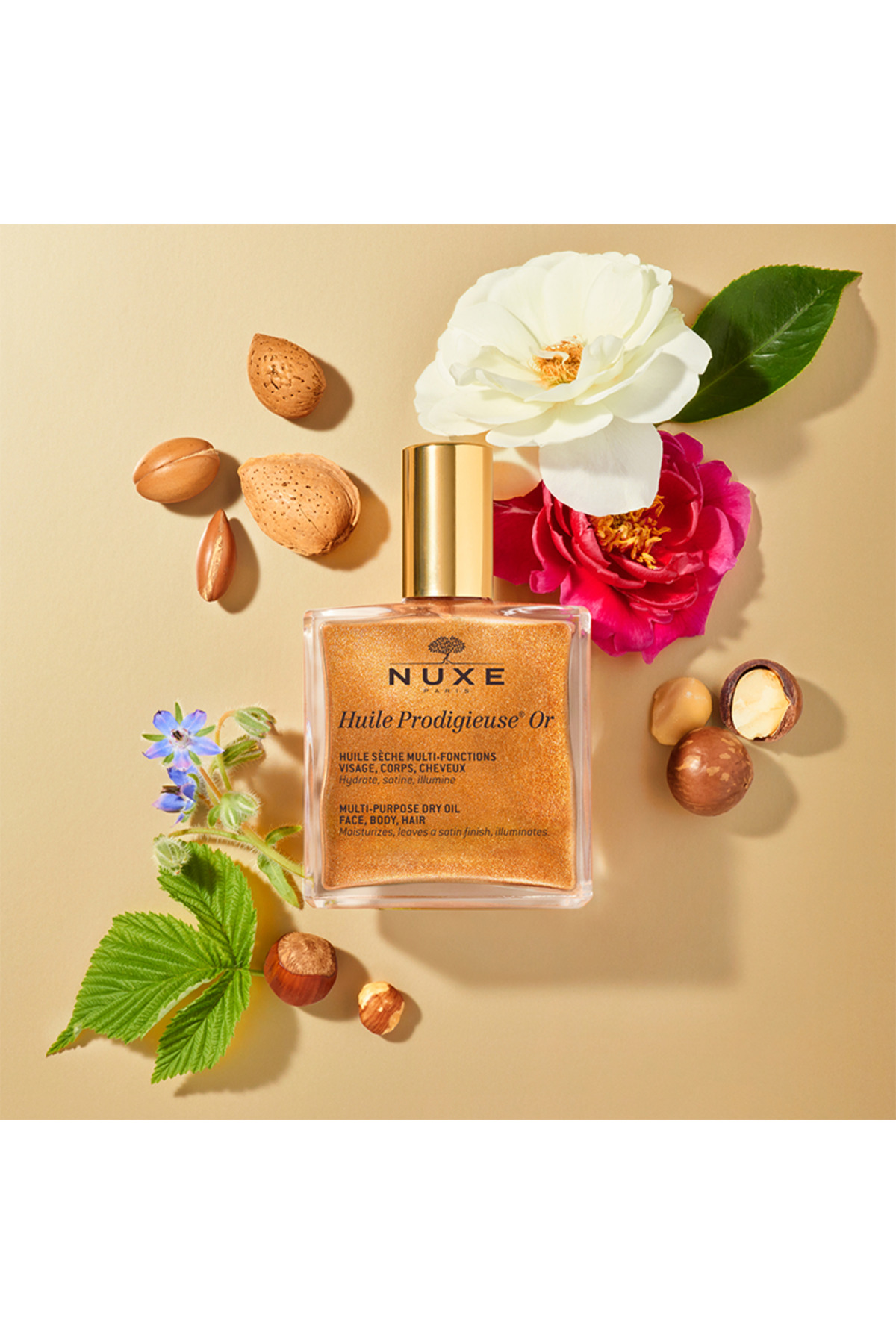 Nuxe Yüz,Vücut ve Saç İçin Huile Prodigieuse Or Çok Amaçlı Altın Parıltılı Kuru Yağ 50ml