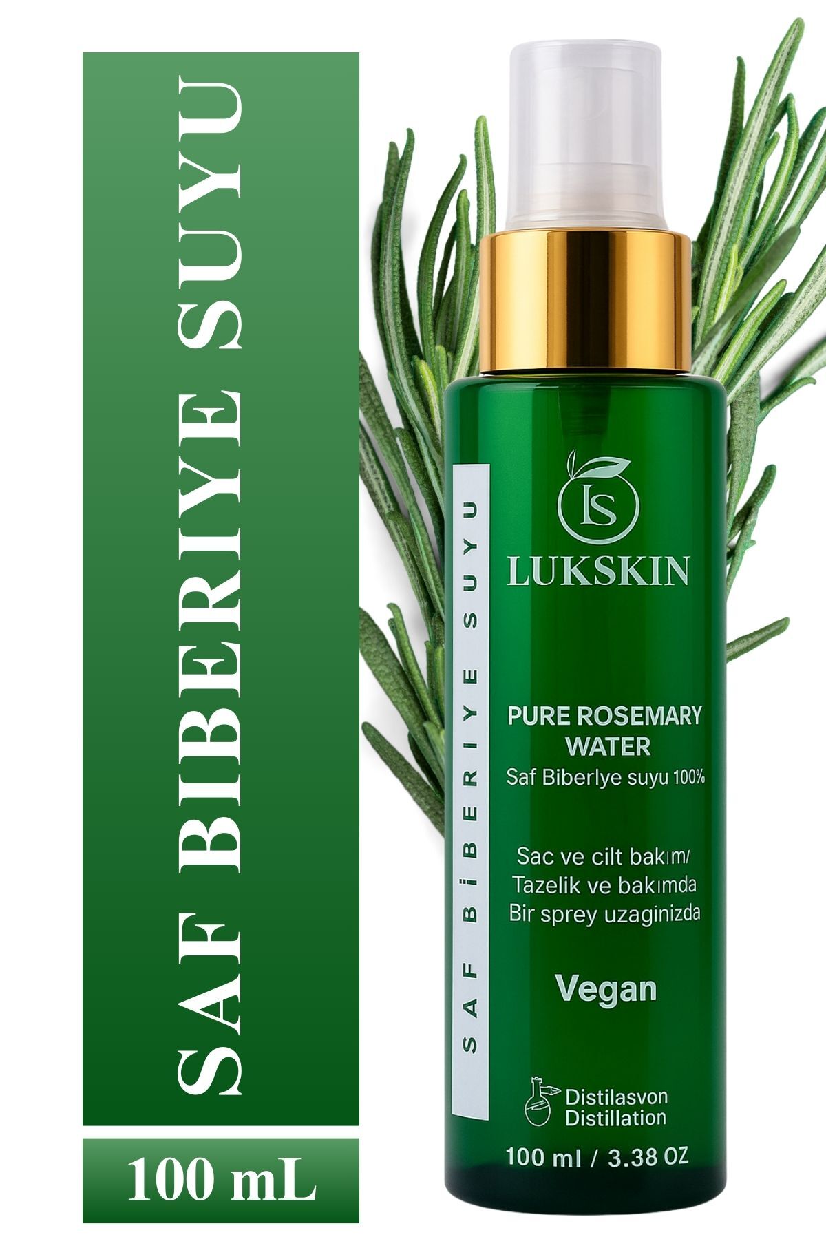 LUKSKIN Biberiye Suyu Dökülme Karşıtı ve Saç Uzamasını Destekleyici ,Saç Toniği %100 Doğal ve Saf 100 ml