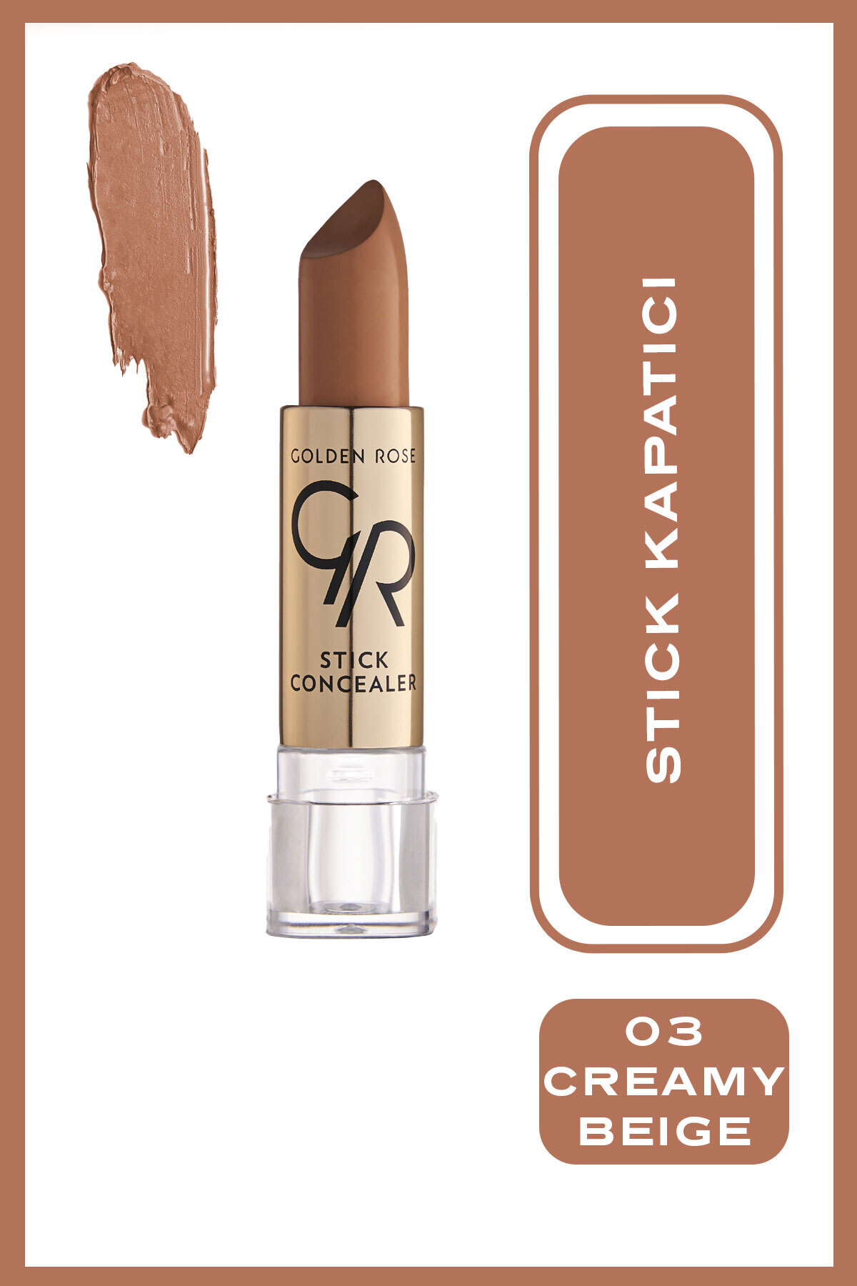Golden Rose Stick Concealer No: 03 Creamy Beige - Stik Formda Yüksek Kapatıcı